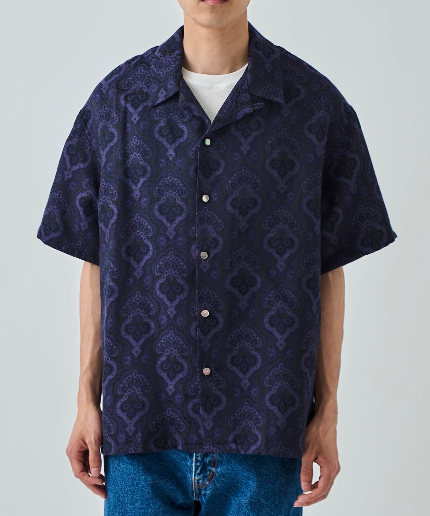 Aloha shirt-Damask jacquard