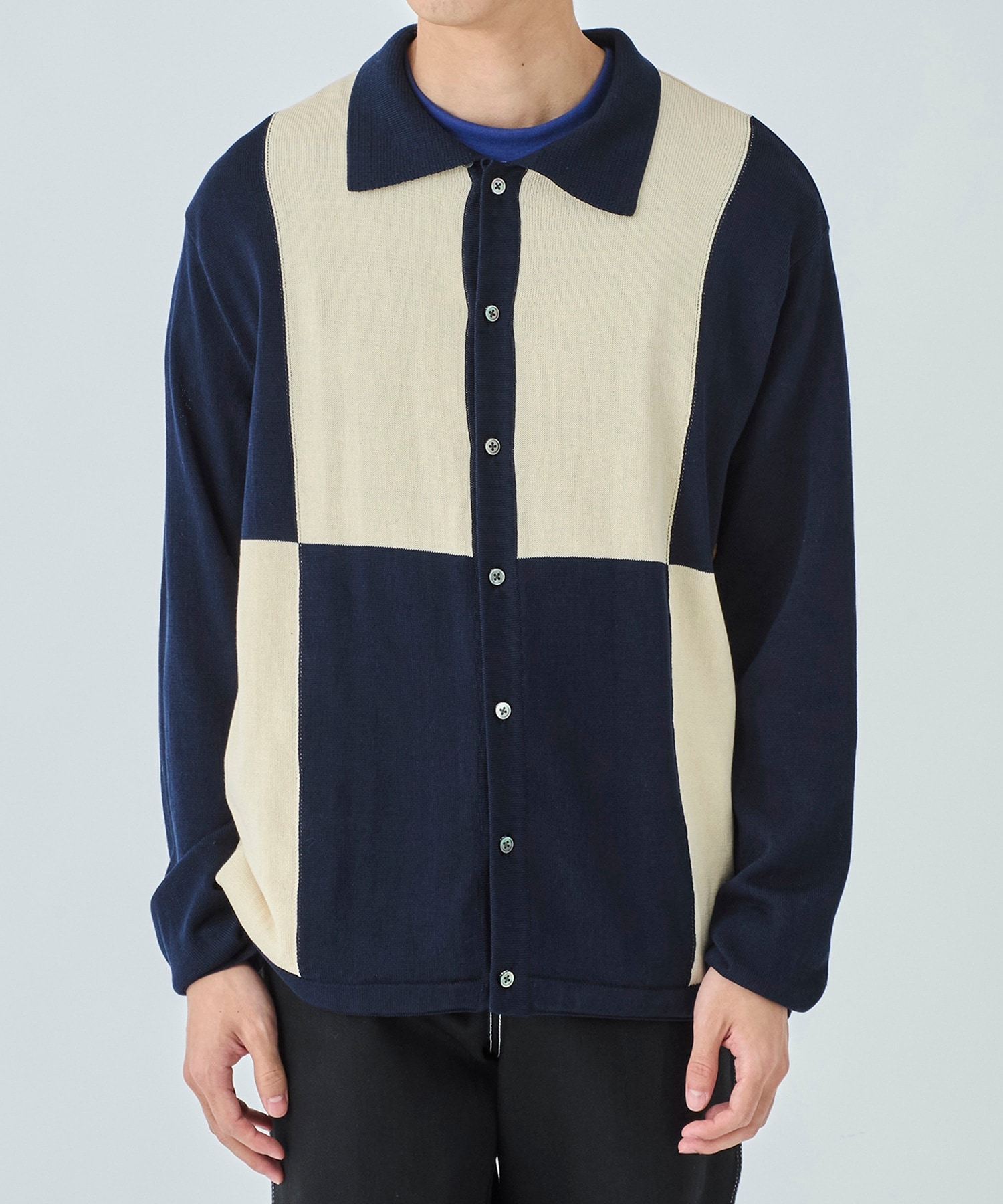 ALL BLUES BUTTON UP SWEATER