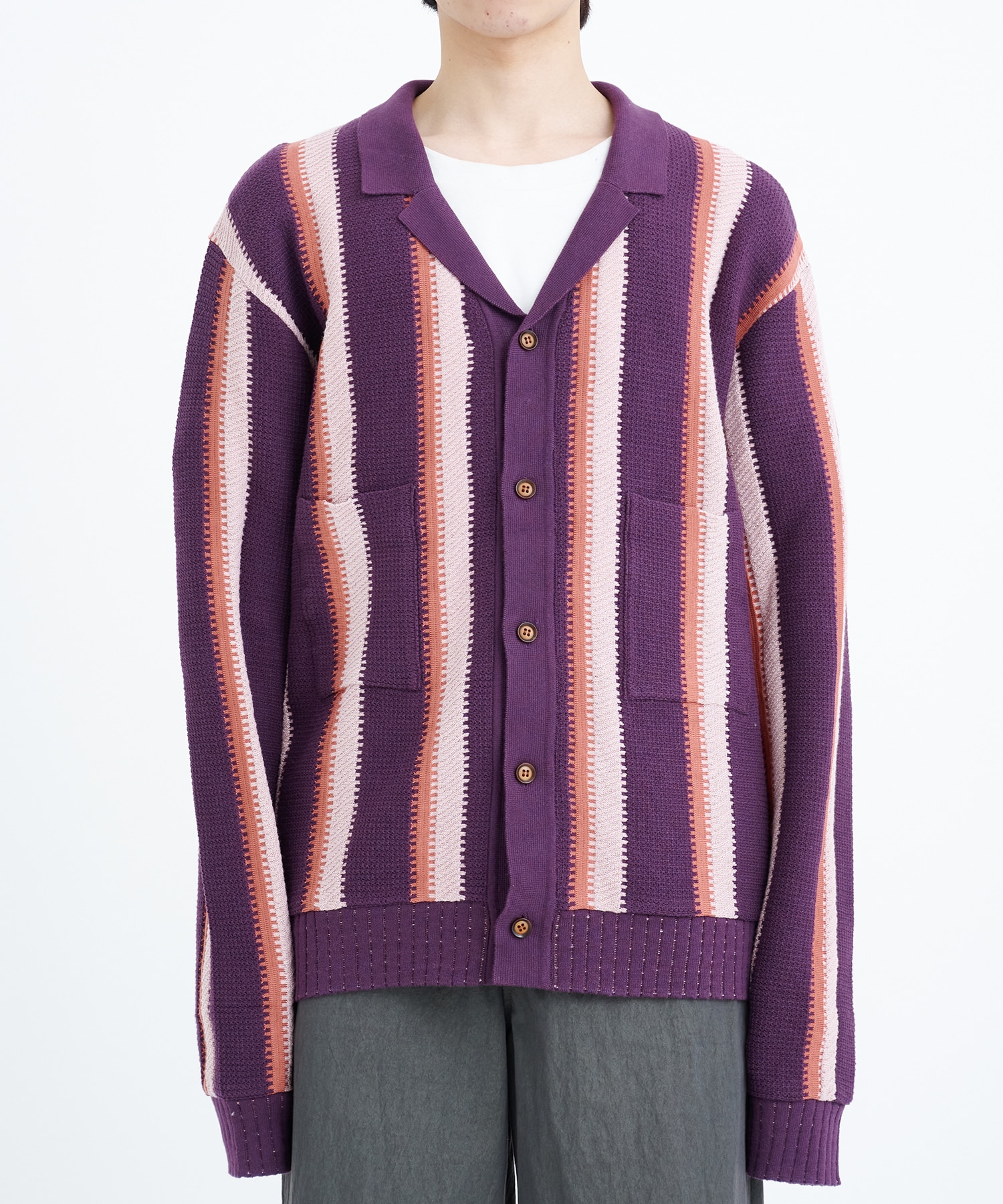 STRIPE KNIT CARDIGAN