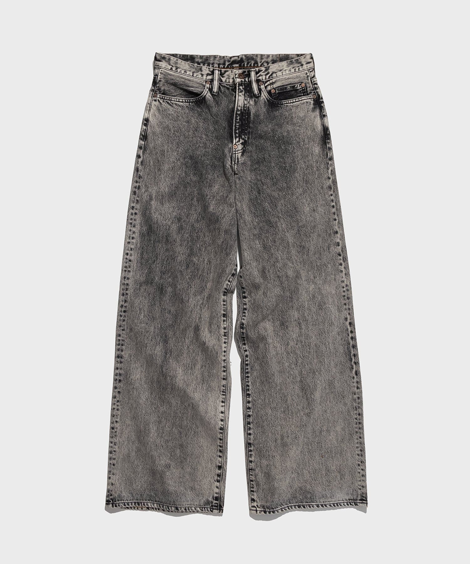 ASID WASHED MODERN DENIM WIDE TROUSERS