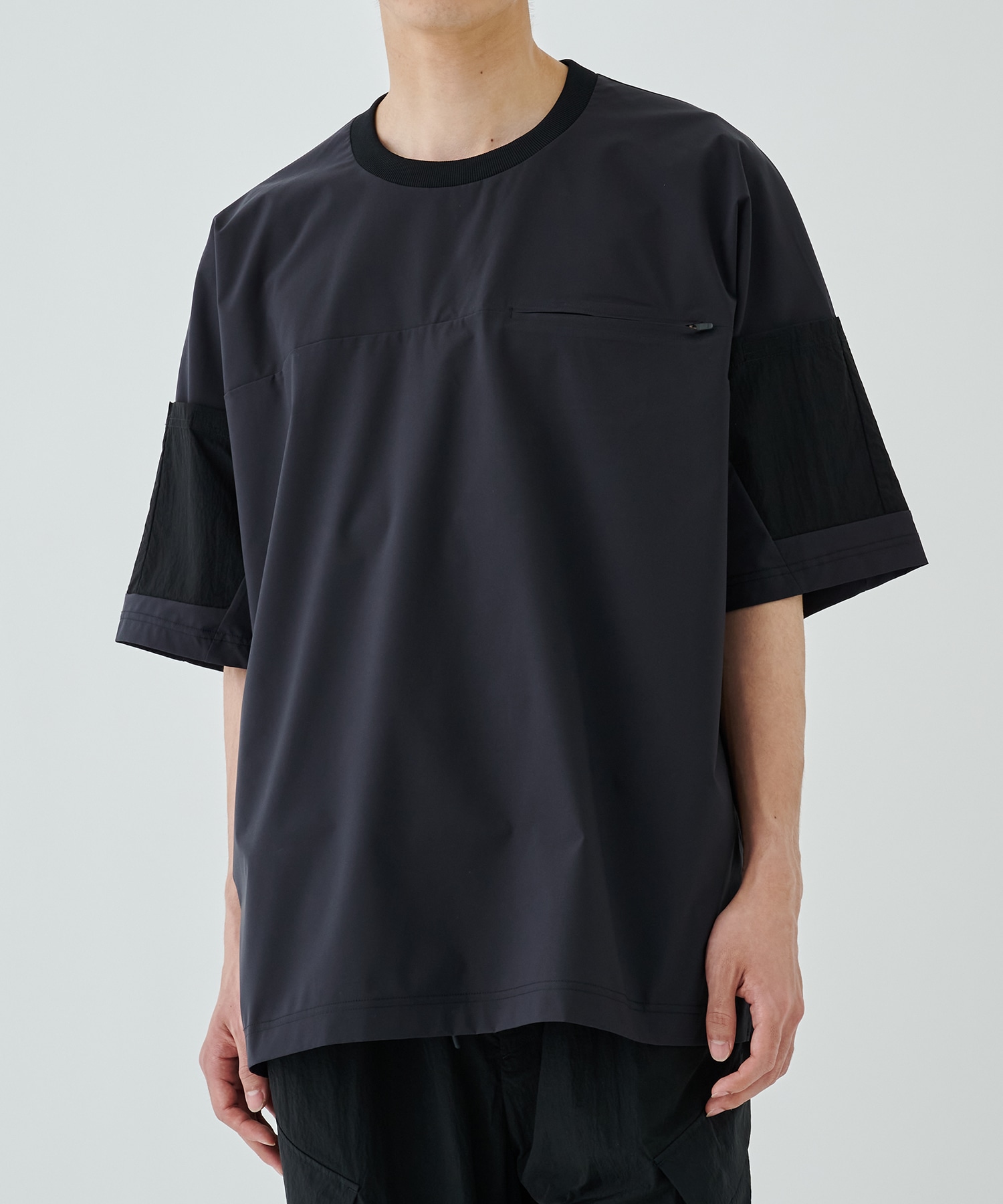 【純正一掃】wjk black ≪STUDIOUS限定≫FIDELITY別注ウールストレッチダブルロングコート/ ブラック MEDIUM Mサイズ