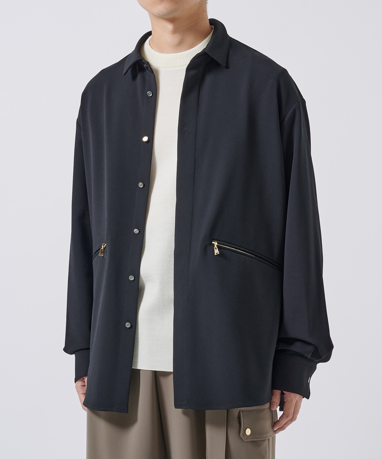 Double Cloth Zip Pocket Shirt