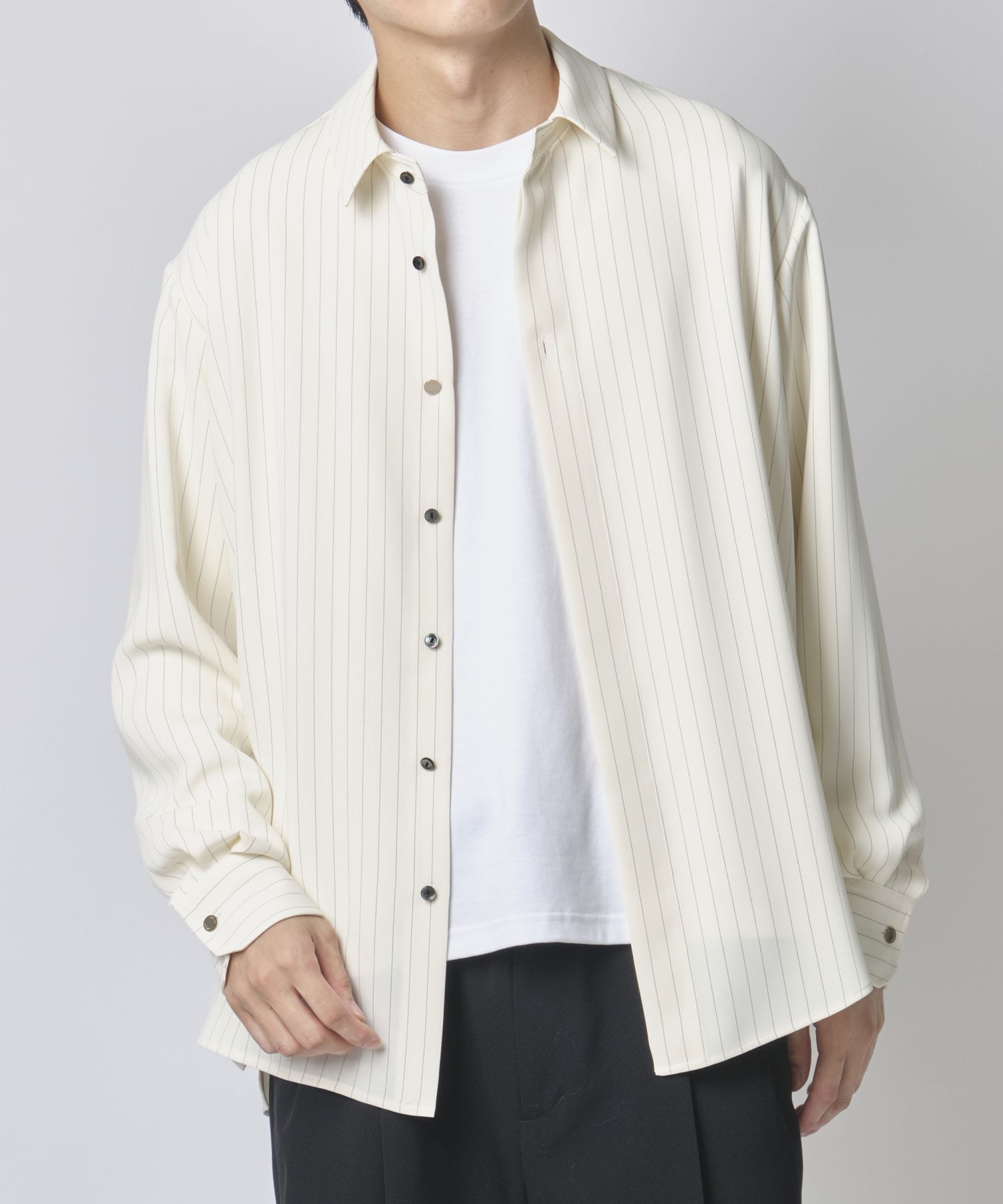 Stripe Double Satin Chin Tab Shirt