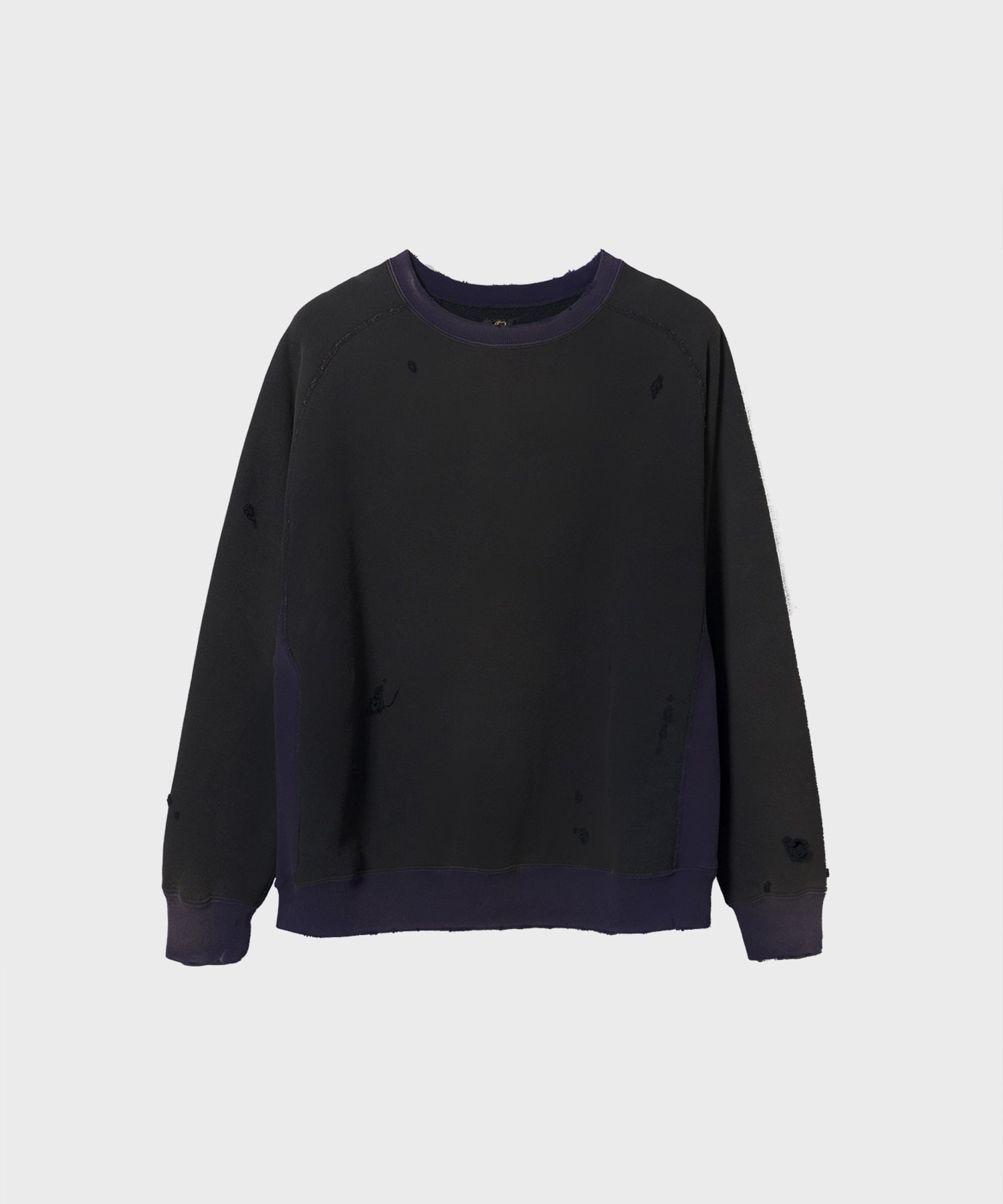 2-Tone Crew Neck Sweat Shirt - Cotton French Terry