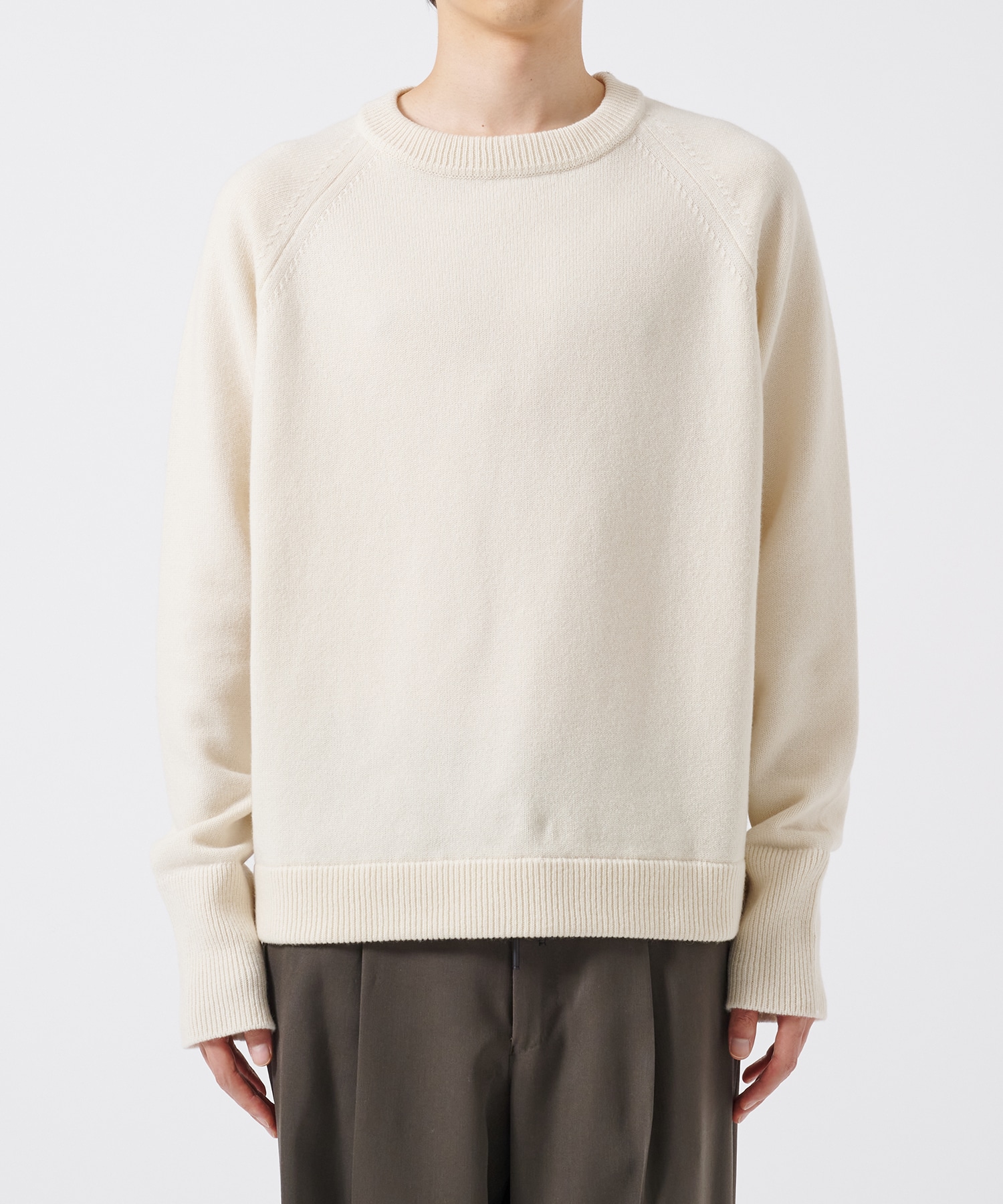 RERACS RAGLAN CREW NECK PULLOVER KNIT