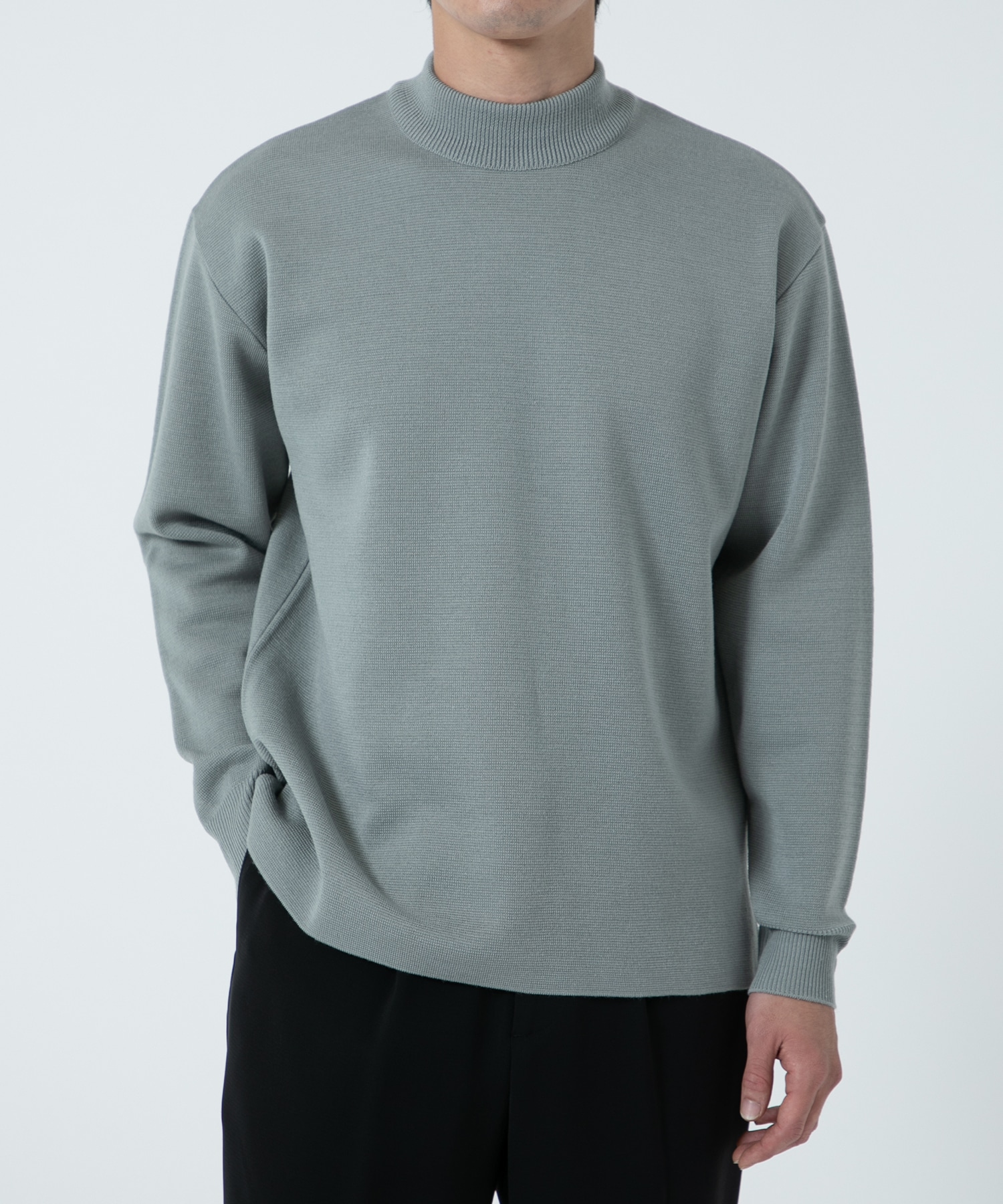 WOOL MILANO RIB MOCK NECK KNIT