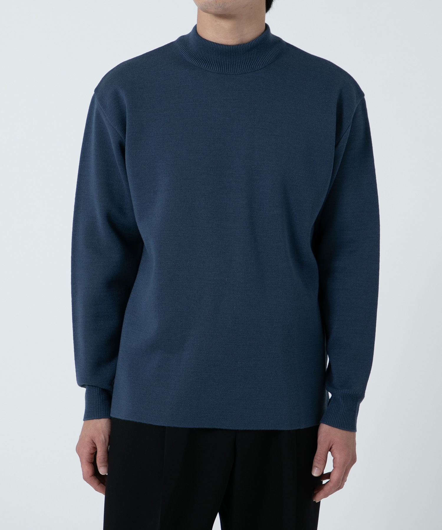 WOOL MILANO RIB MOCK NECK KNIT