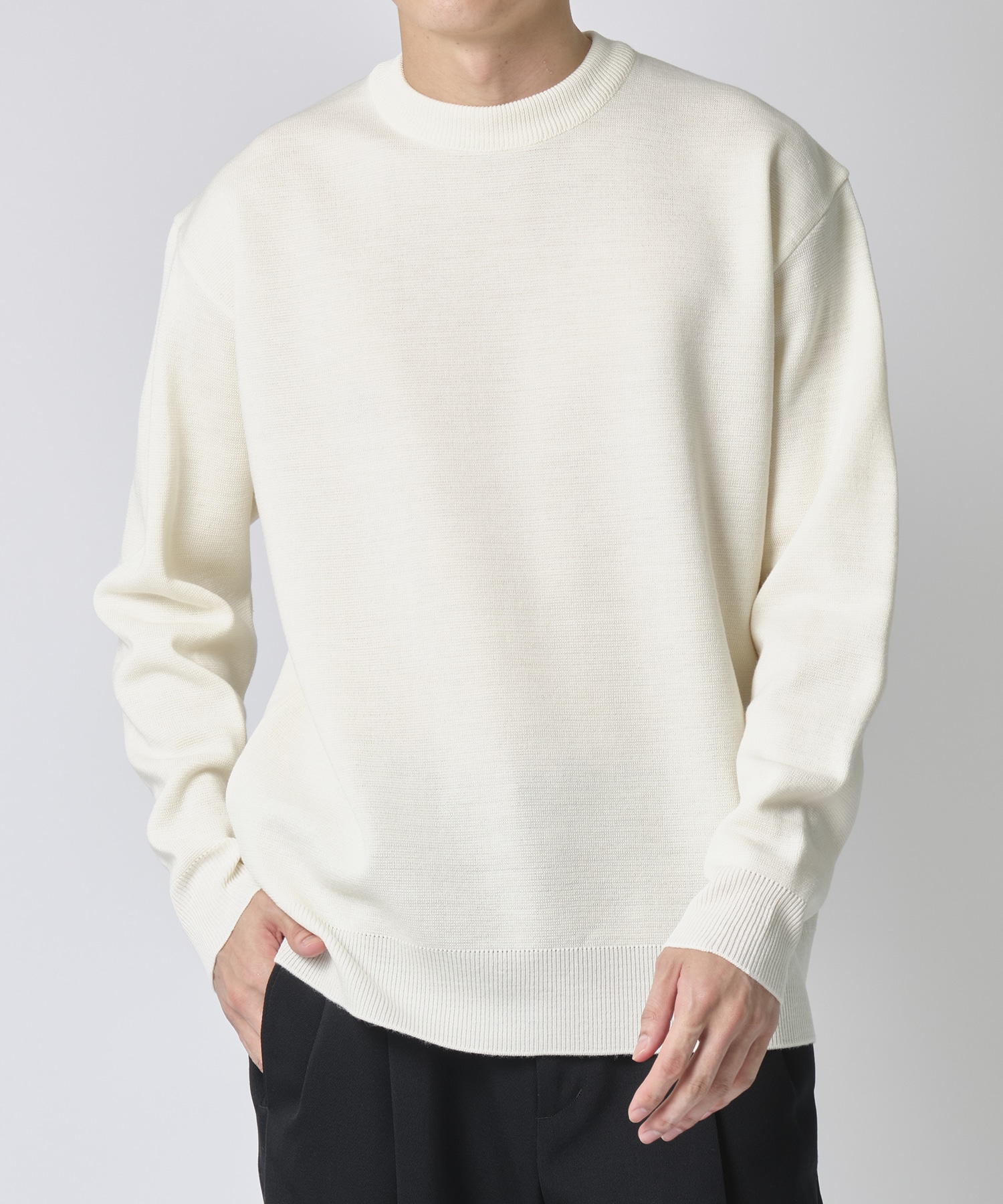 ×UT WOOL MILANO RIB CREW NECK KNIT