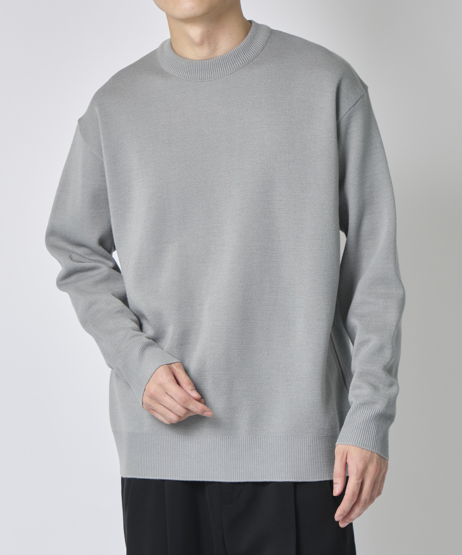 ×UT WOOL MILANO RIB CREW NECK KNIT