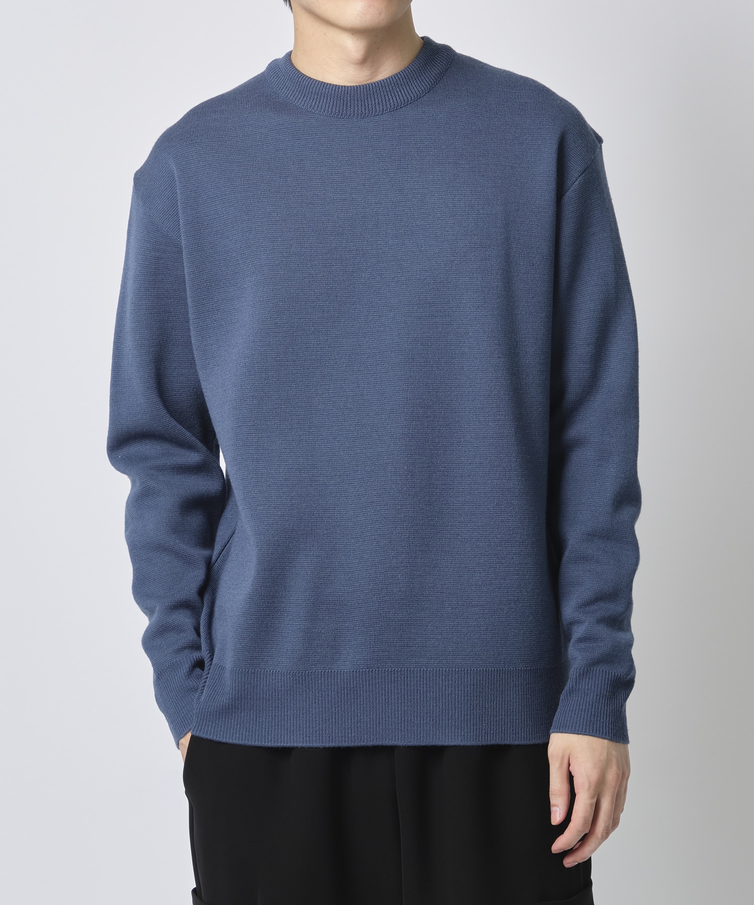 ×UT WOOL MILANO RIB CREW NECK KNIT