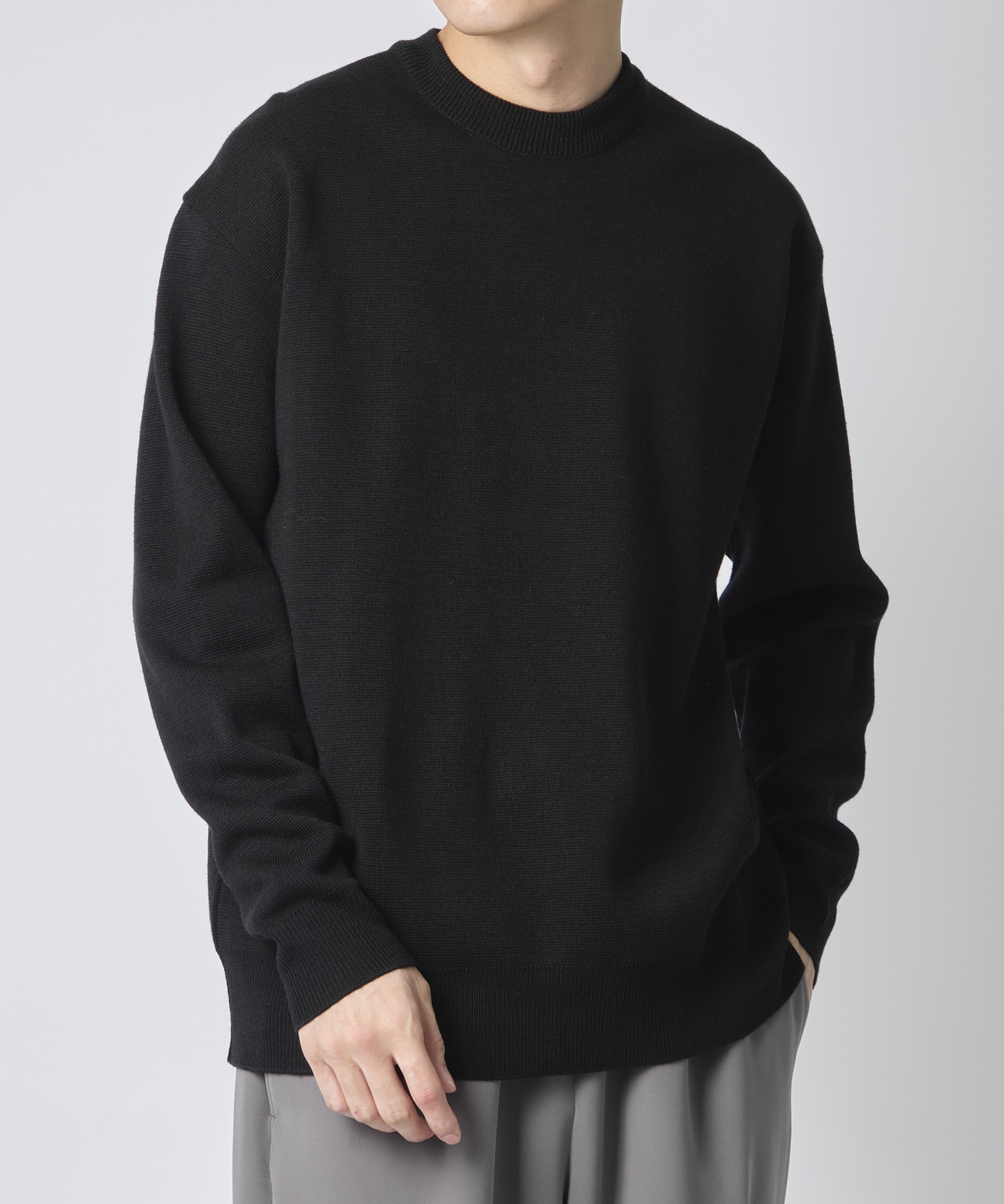 ×UT WOOL MILANO RIB CREW NECK KNIT