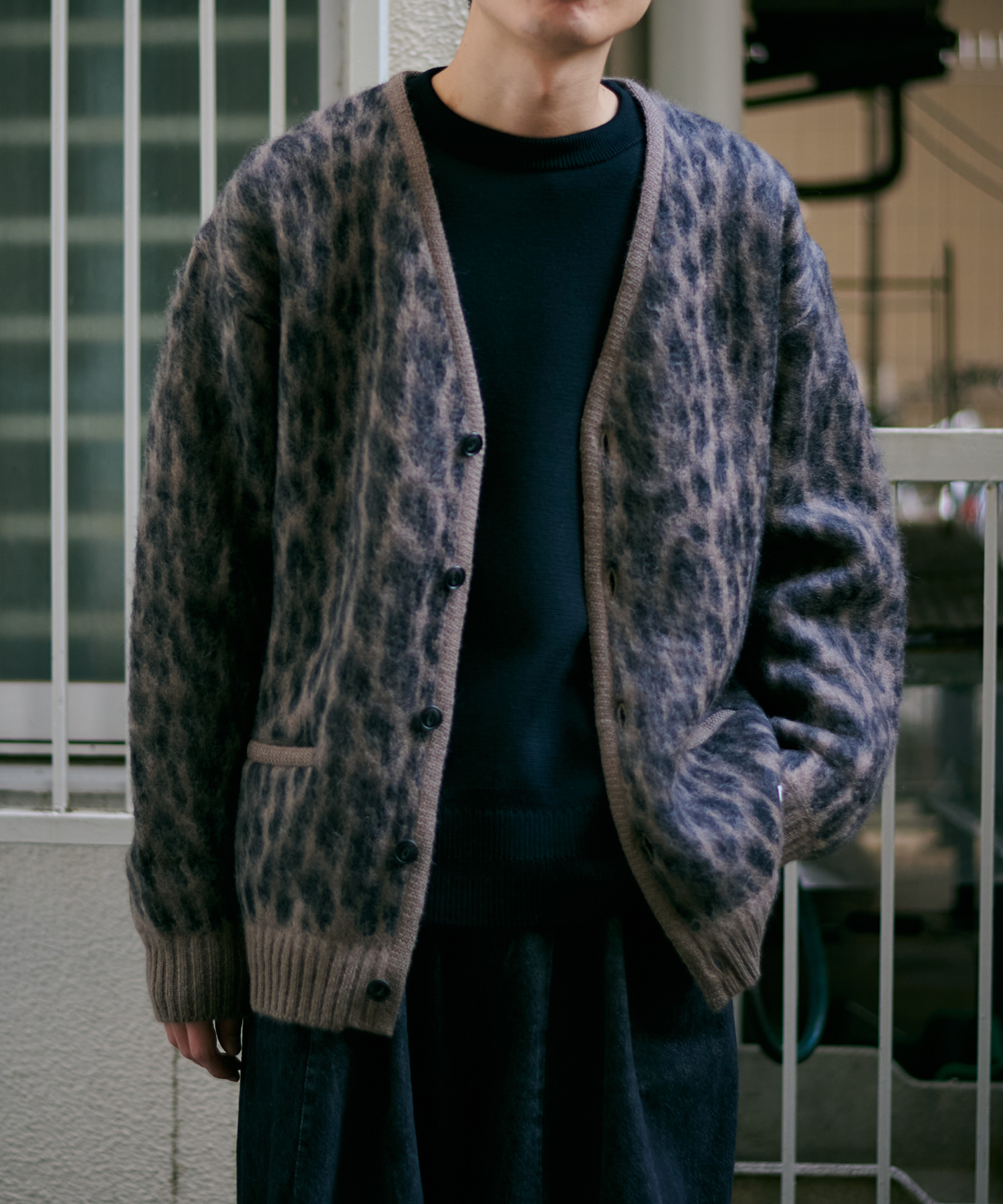 LEOPARD HEAVY MOHAIR CARDIGAN