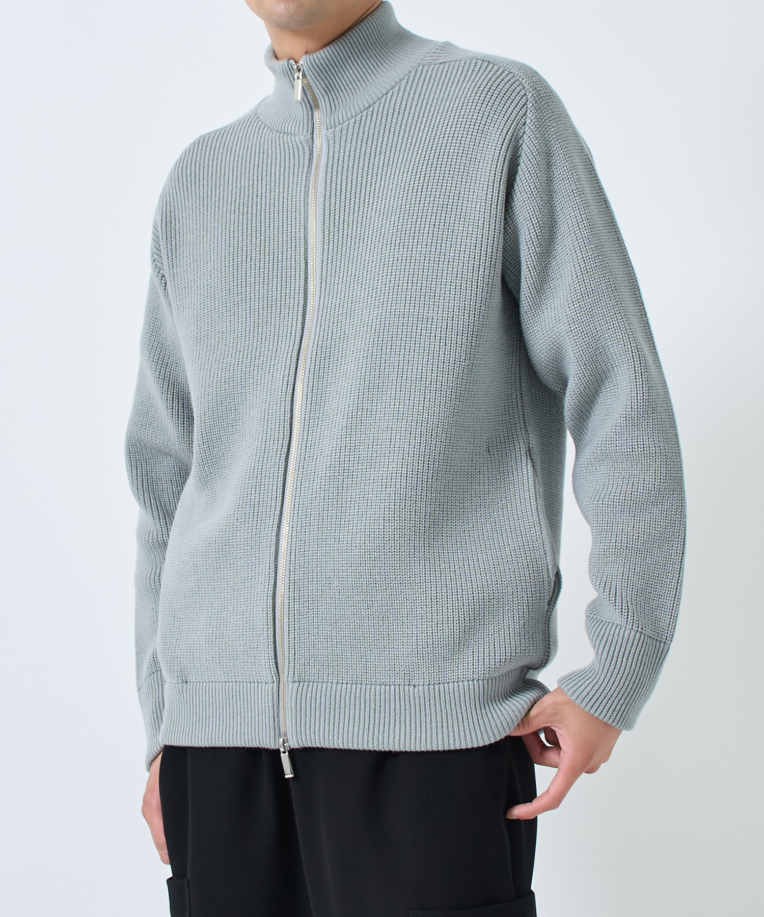 WOOL ZIP DRIVERS KNIT