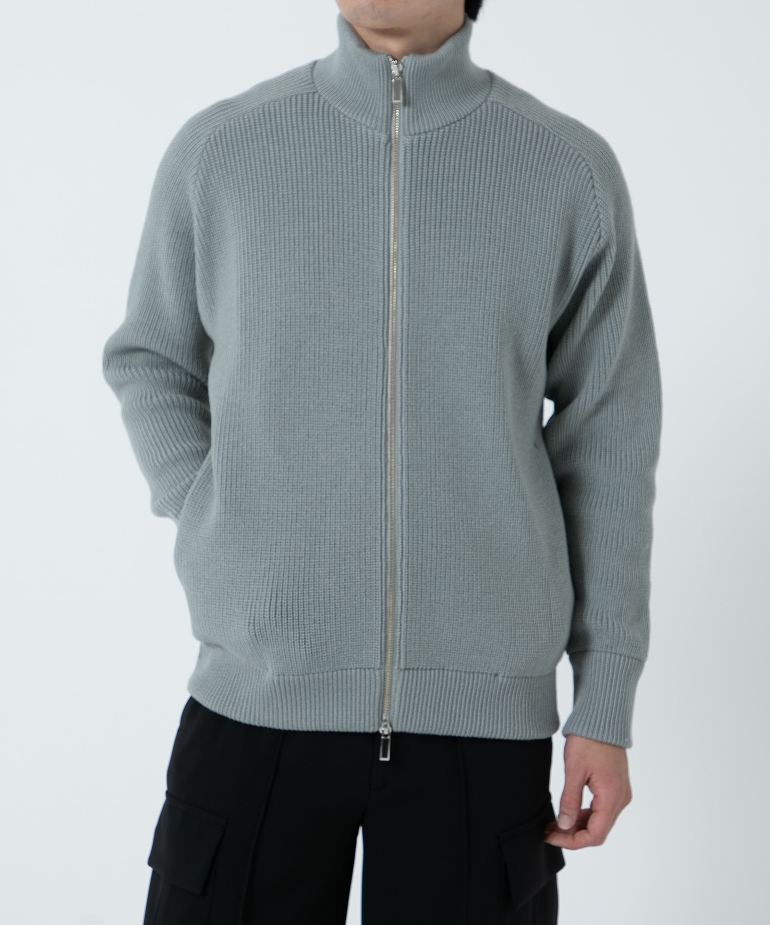 WOOL ZIP DRIVERS KNIT