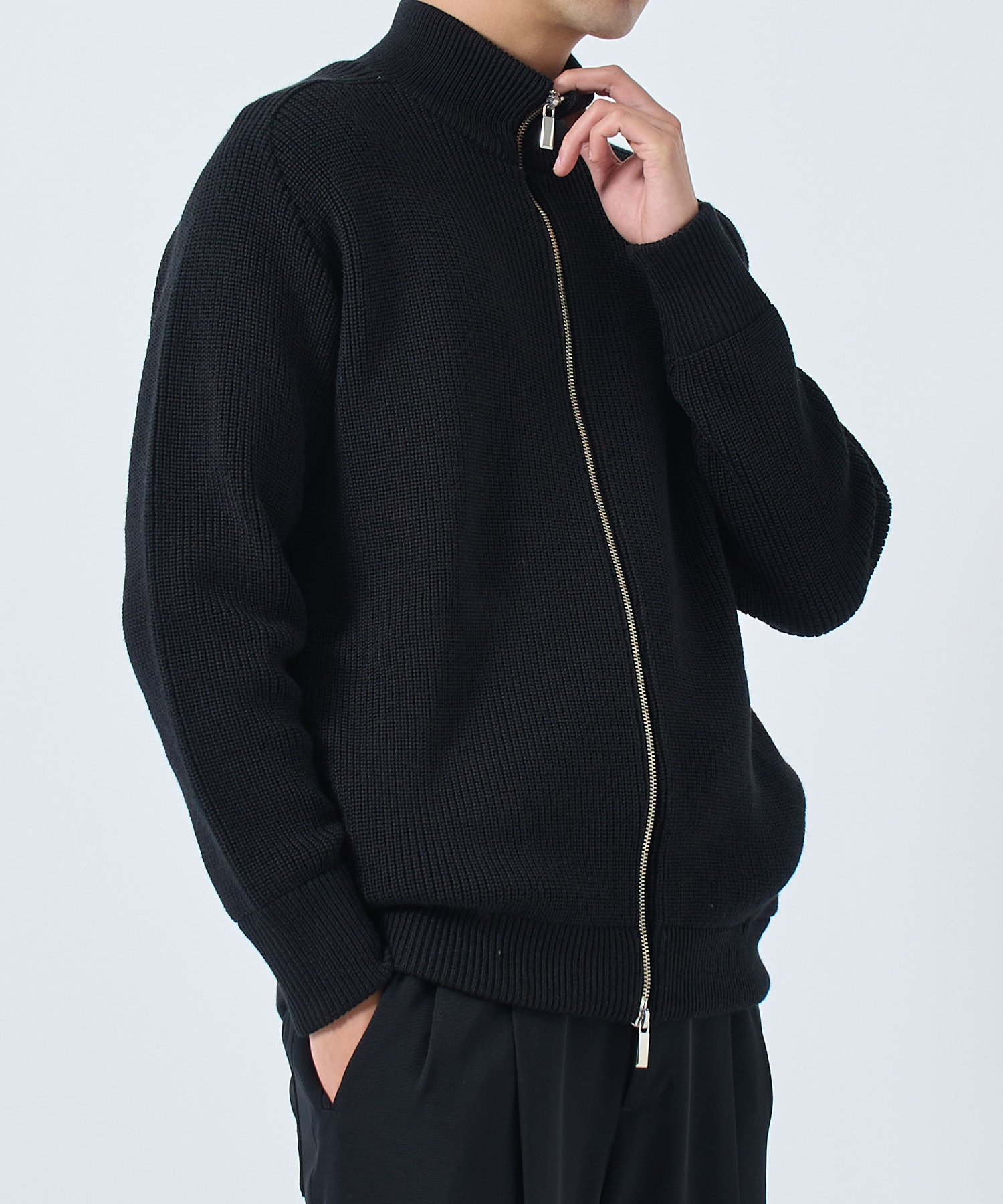 WOOL ZIP DRIVERS KNIT