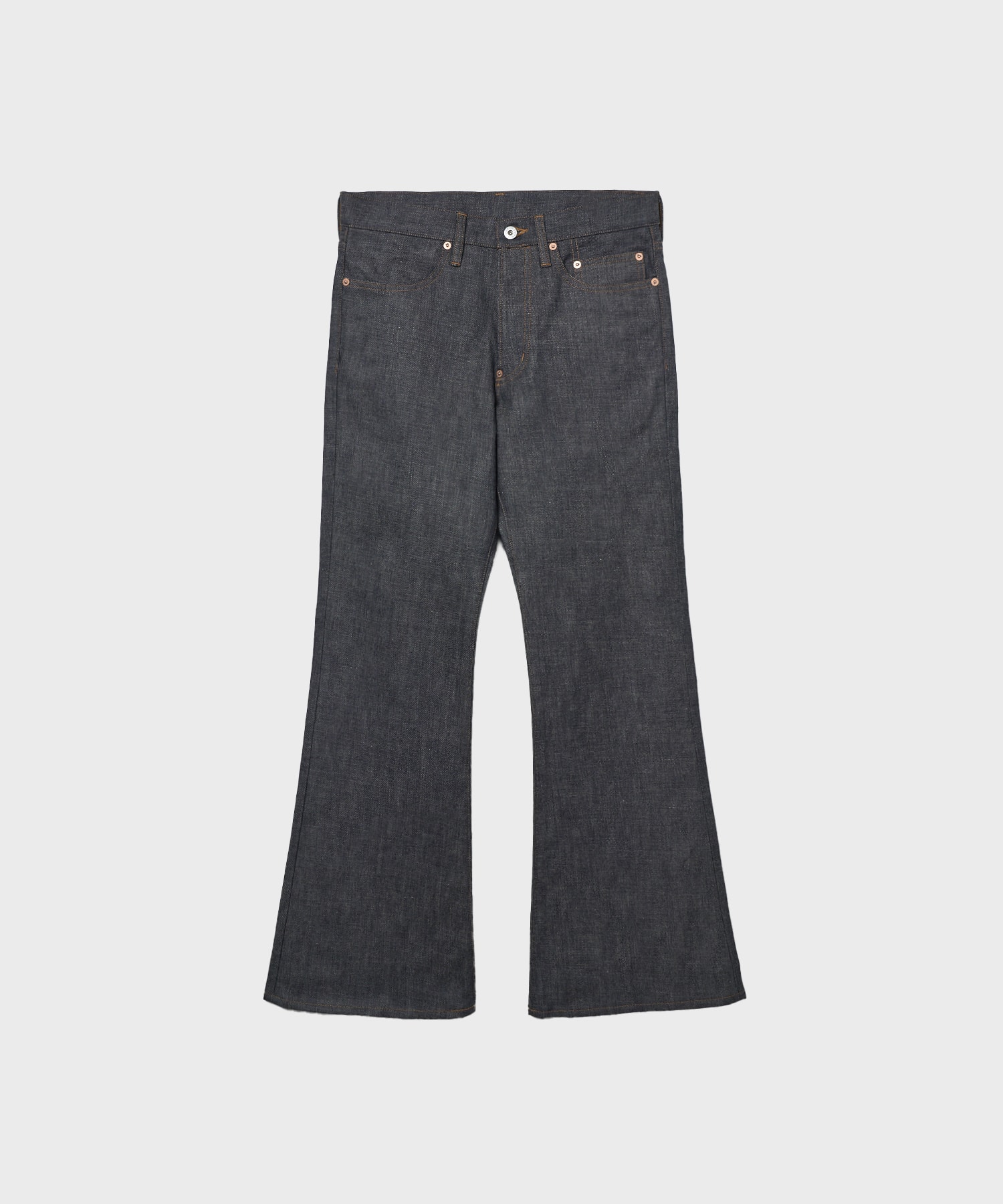 MODERN DENIM TROUSERS FLARED CUT