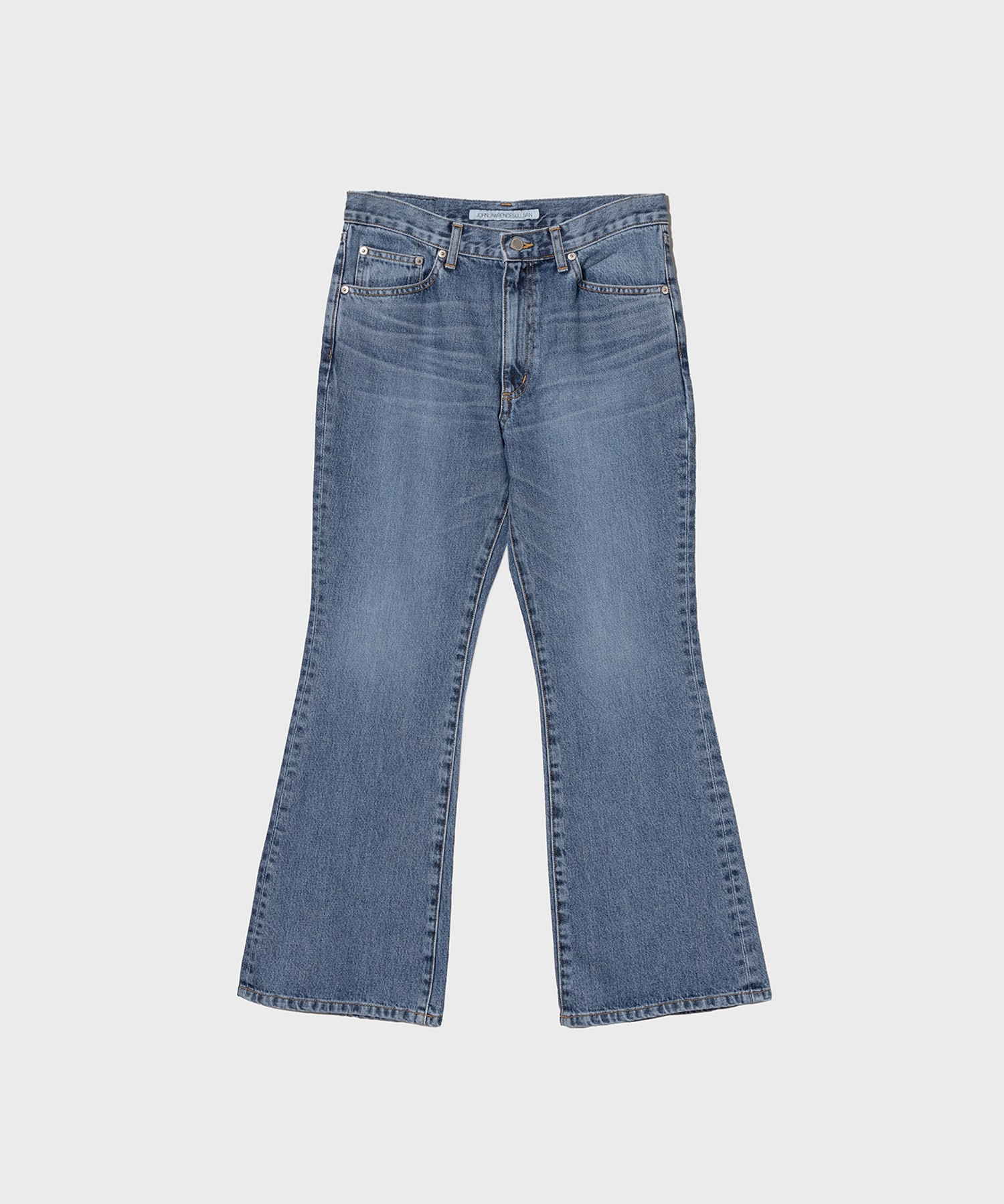 WASHED DENIM FLARED PANTS