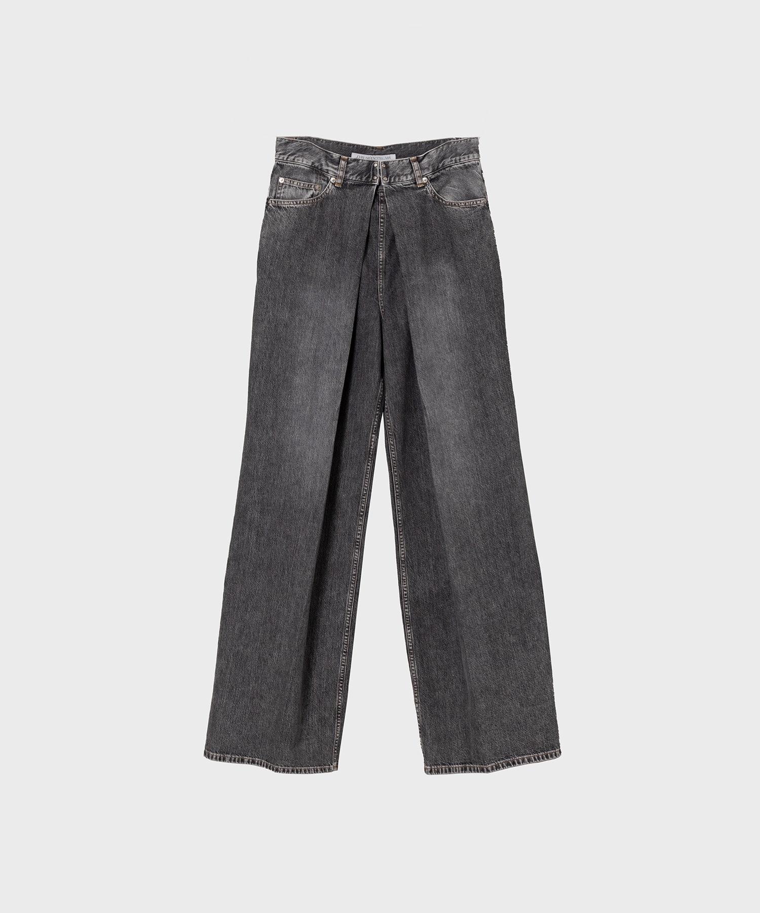 WASHED DENIM WIDE PANTS