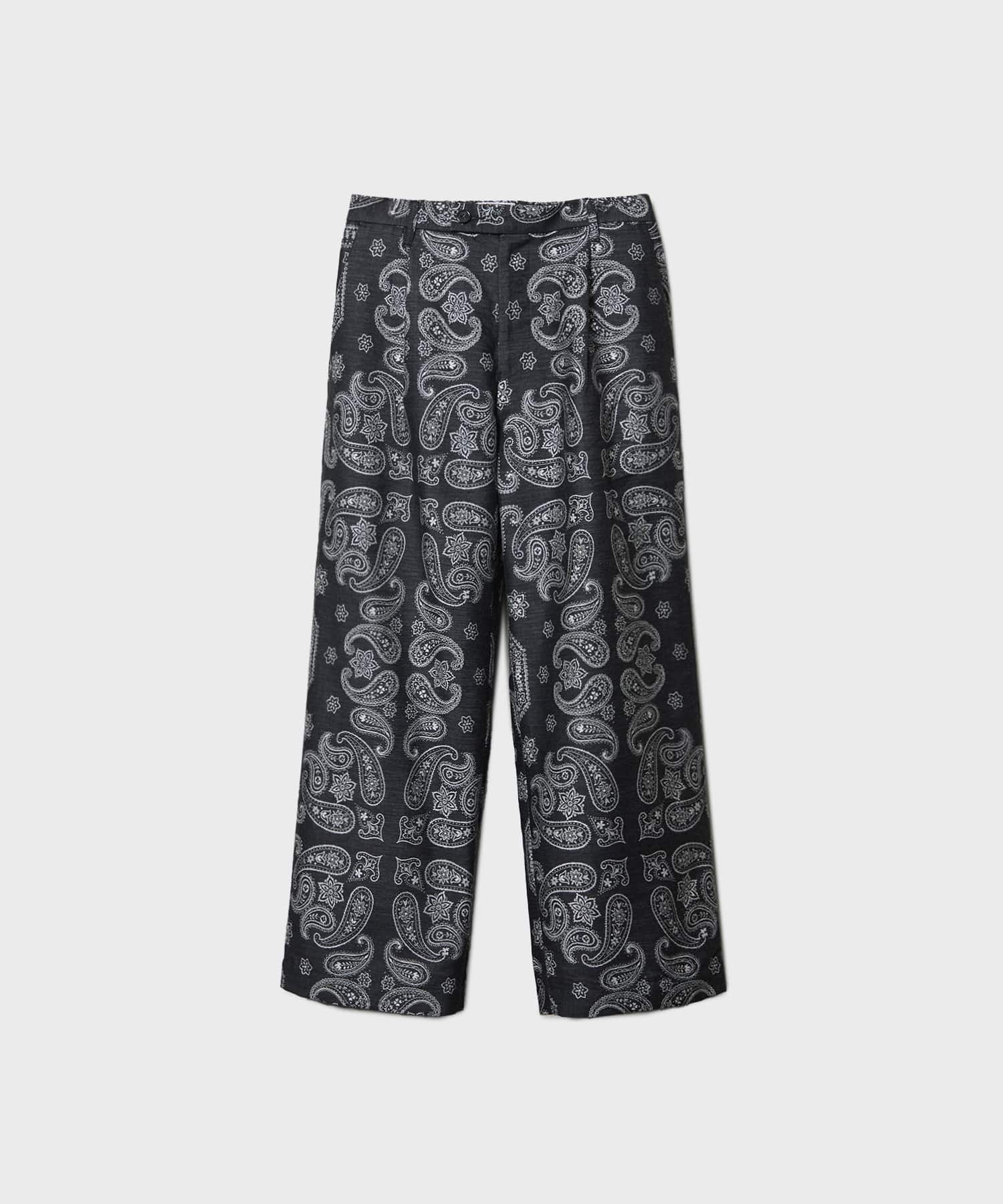 Wide utility trouser -Bandana Jacquard