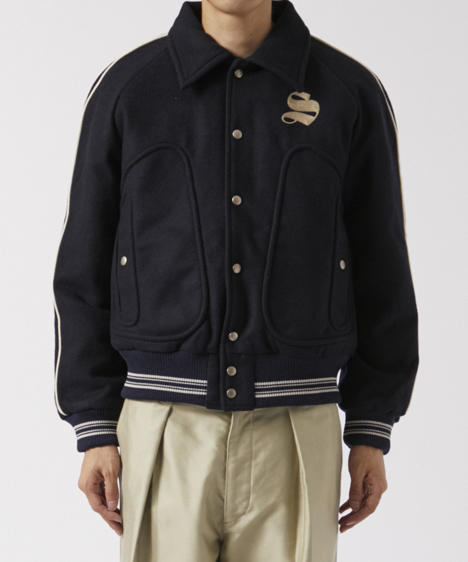 WOOL MELTON STADIUM JACKET