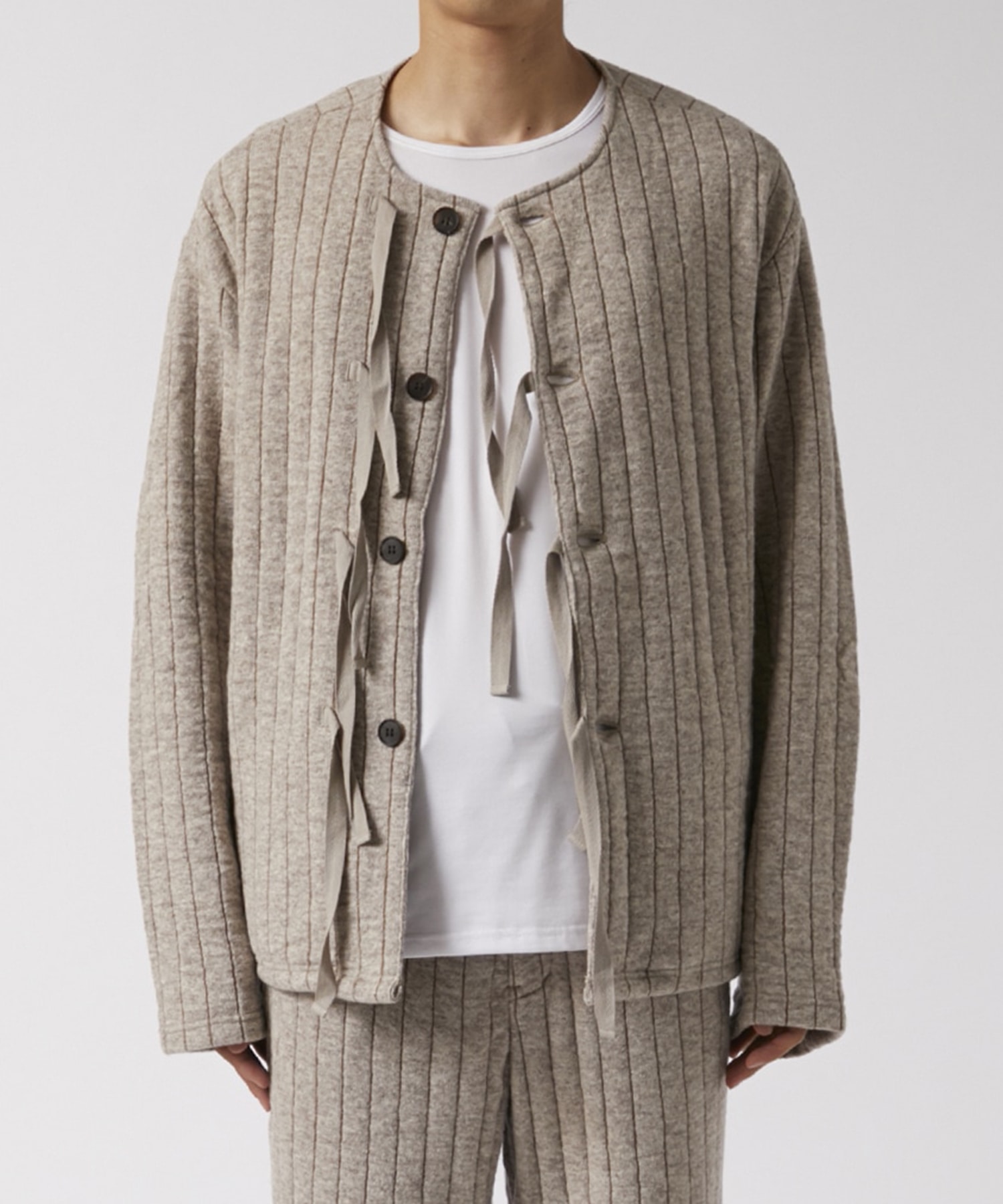 Striped Quilt jacquard Cardigan