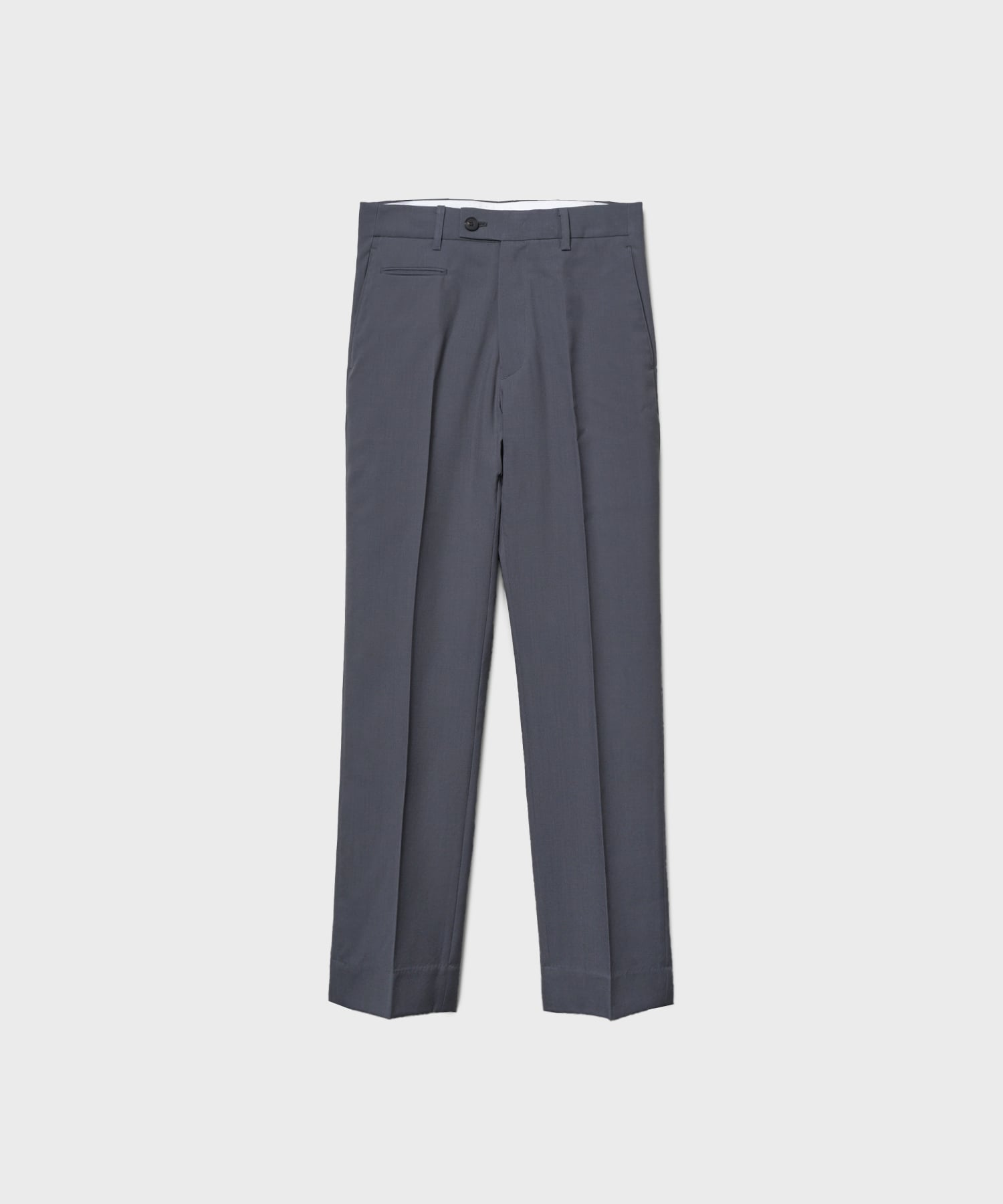 Water-repellent Wool Straight Trousers