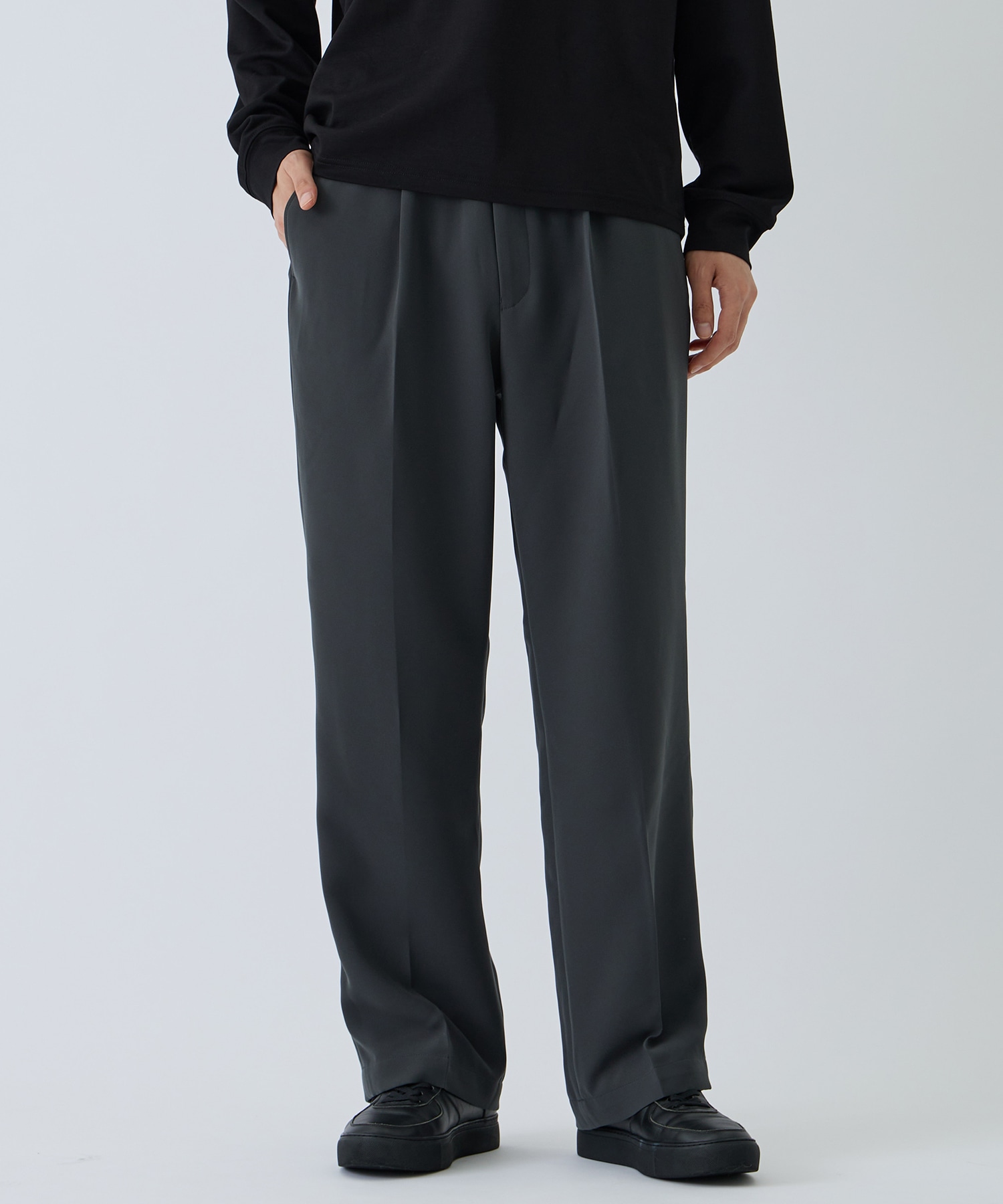 2242-PT06-095　WIDE TAPERED EASY SLACKS