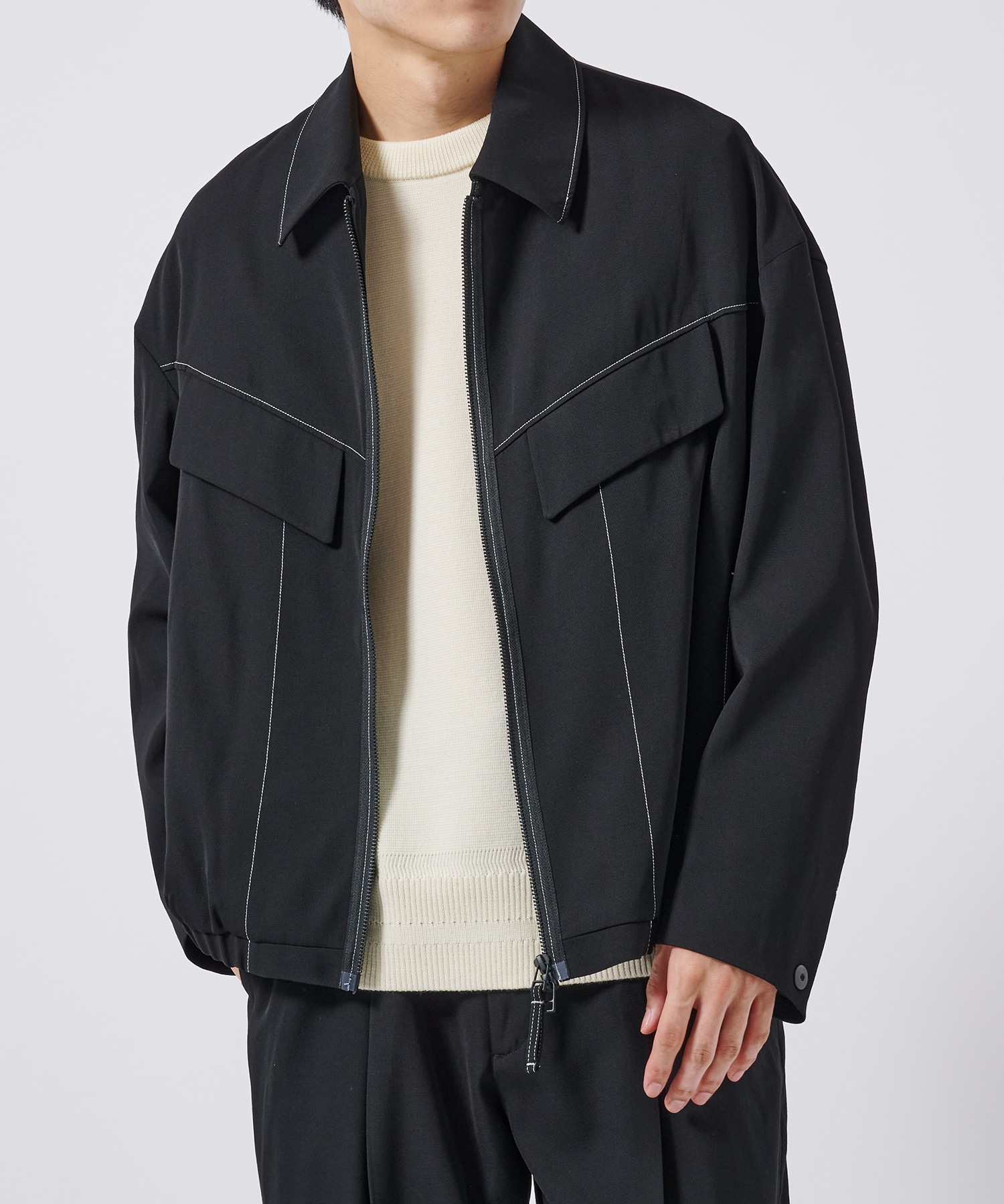 VISCOSE WOOL AVIATOR JACKET