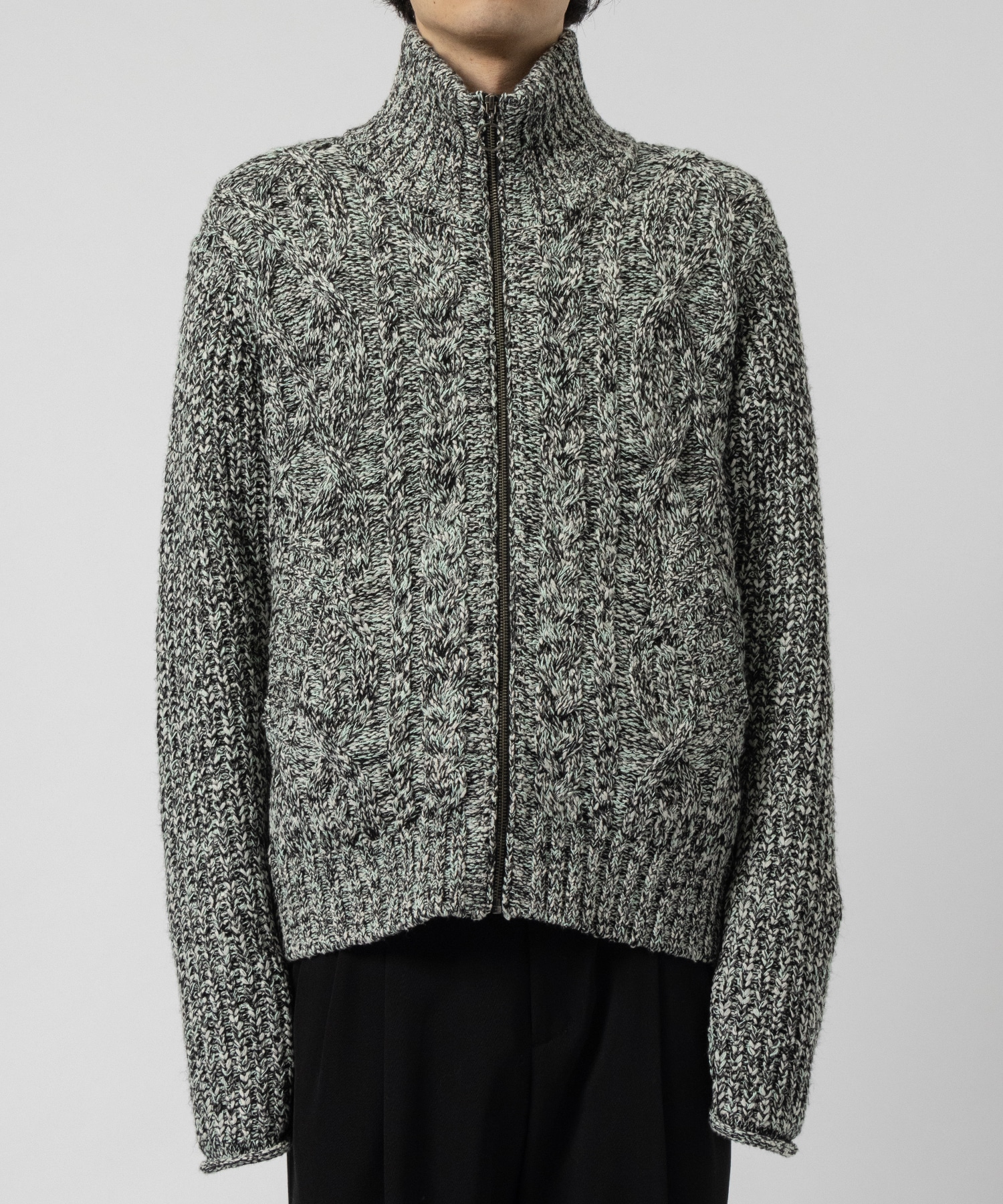 ARAN ZIP SWEATER