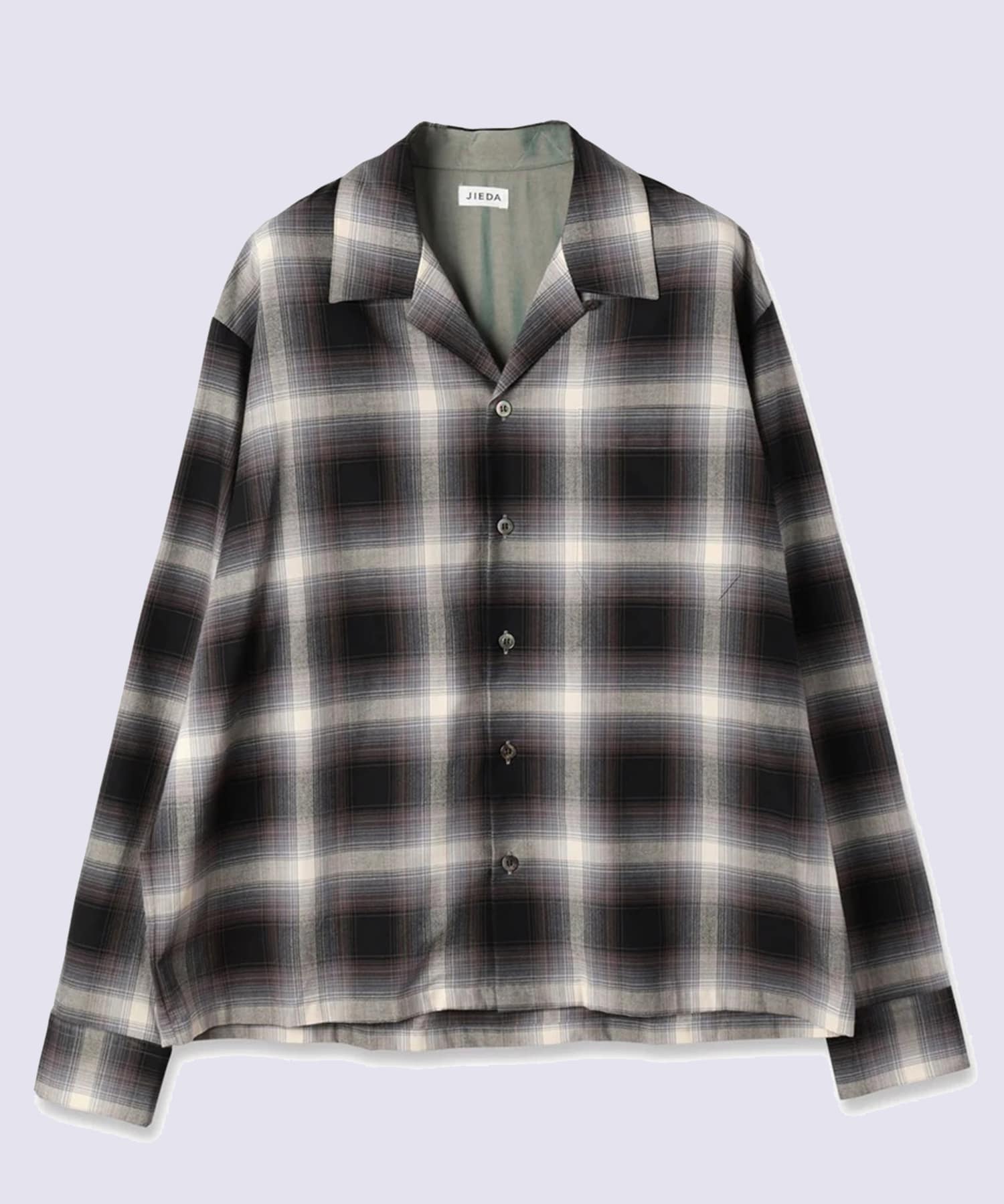 CHECK OPEN COLLAR SHIRT
