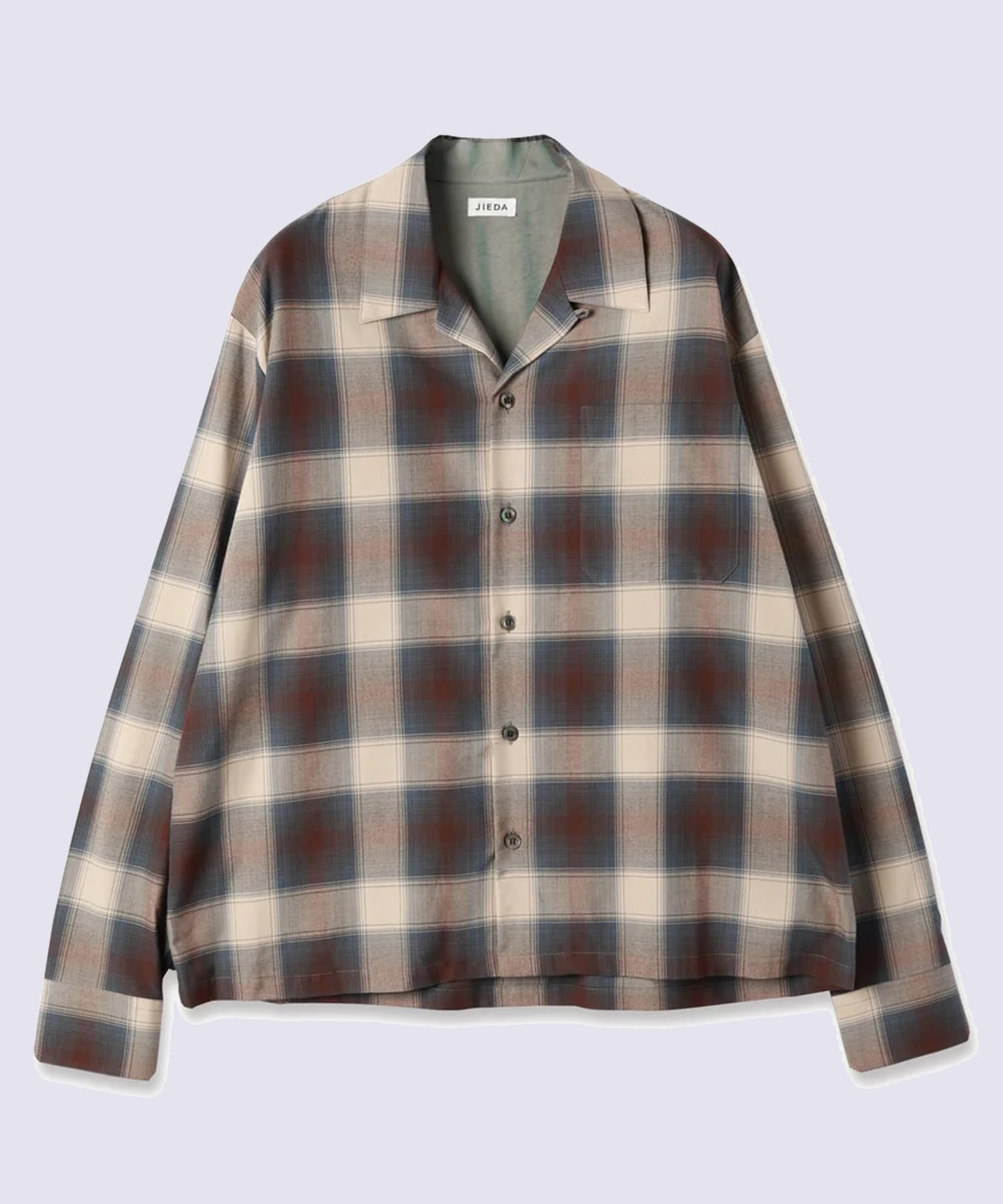 CHECK OPEN COLLAR SHIRT
