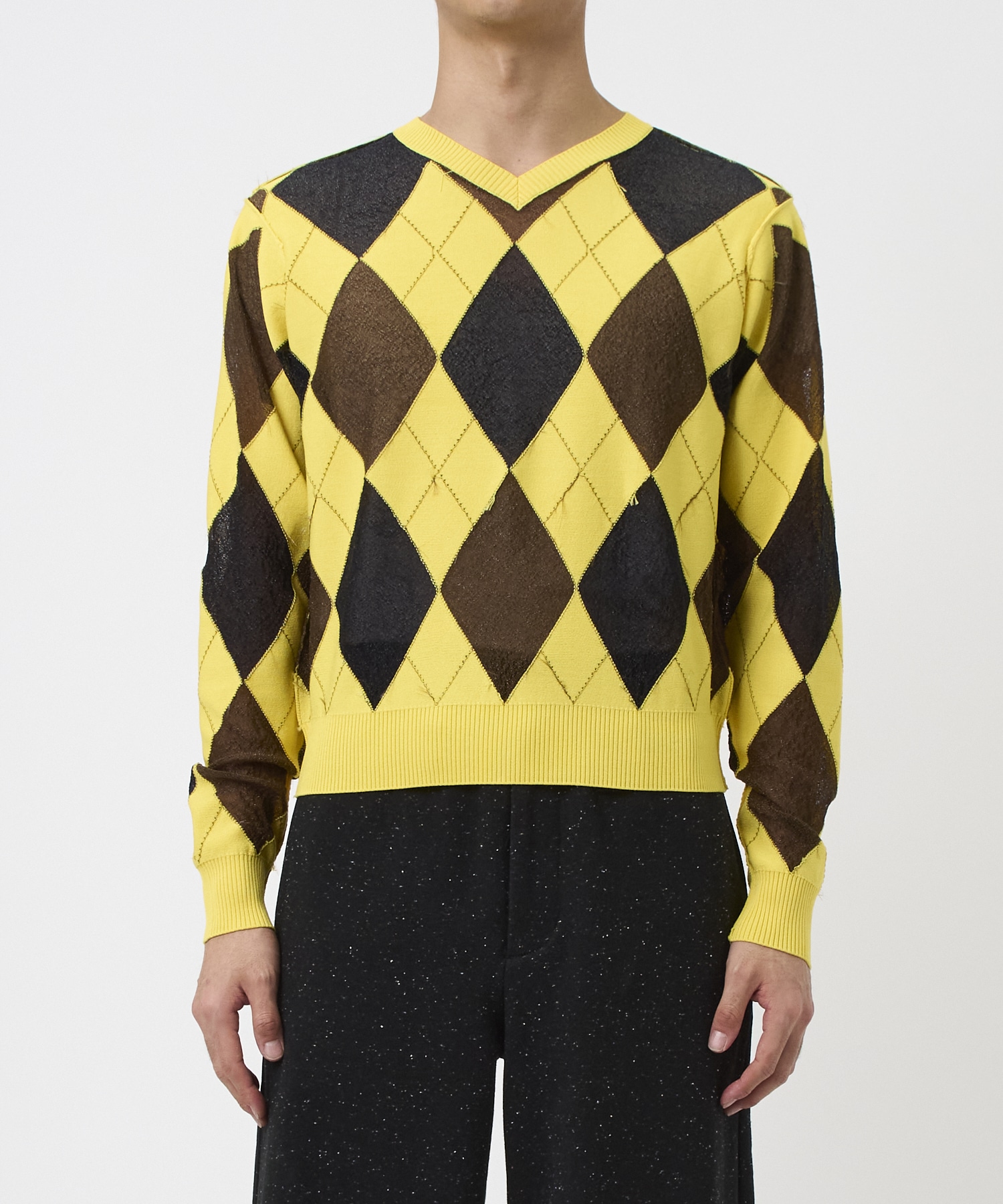 REVERSED ARGYLE SWEATER