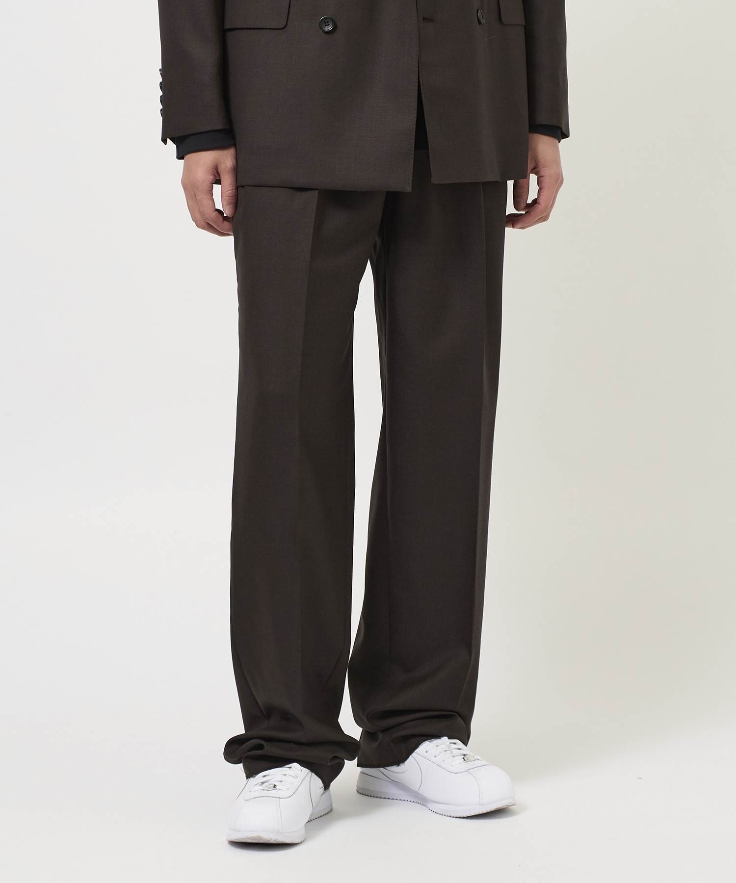 WOOL PLEATED TROUSERS