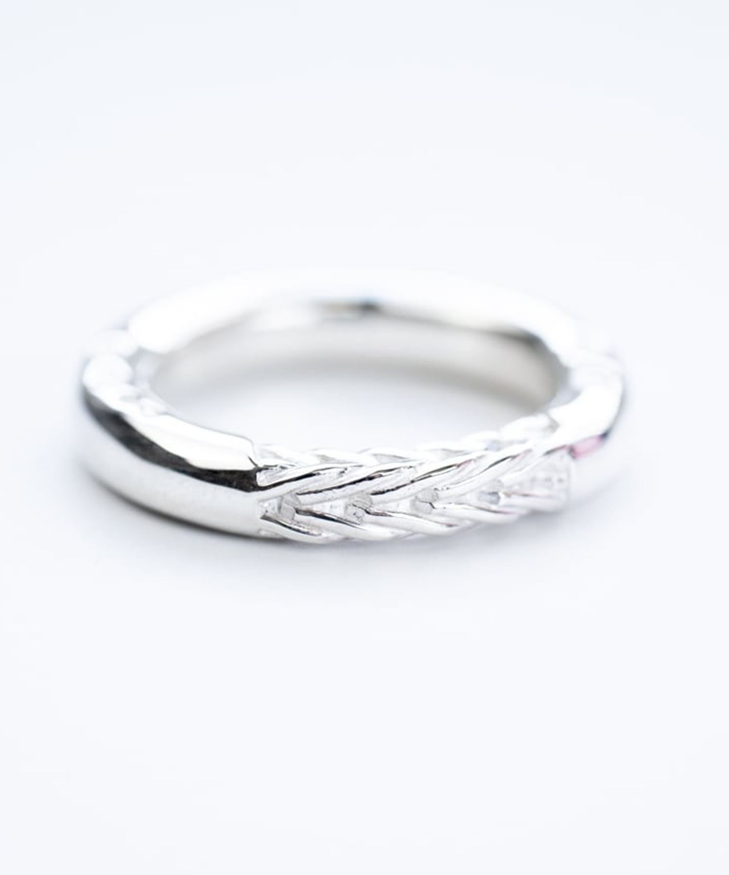 R-084 Braided silver ring