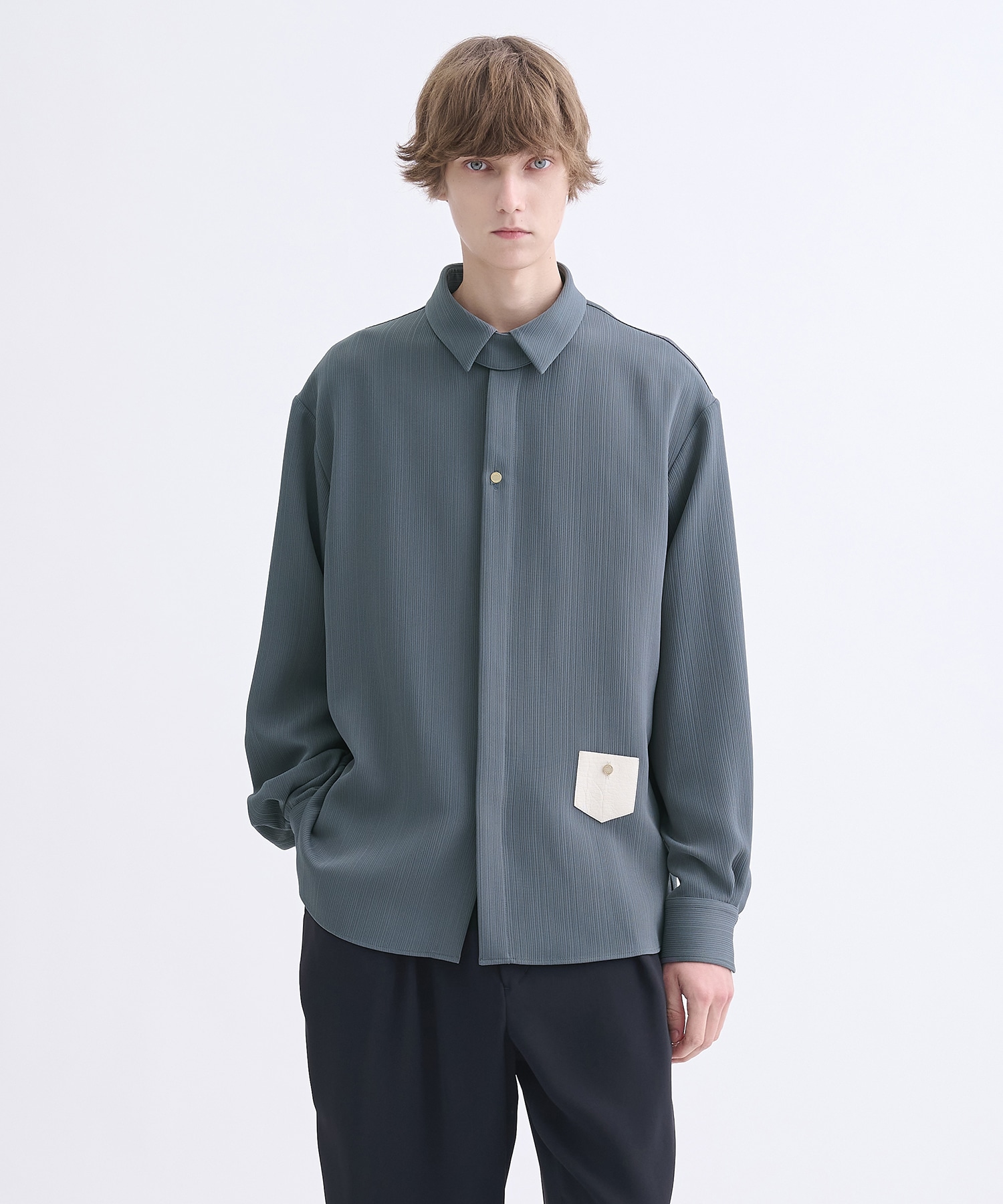 別注 Minimal Pocket L/S PLEATS SHIRTS