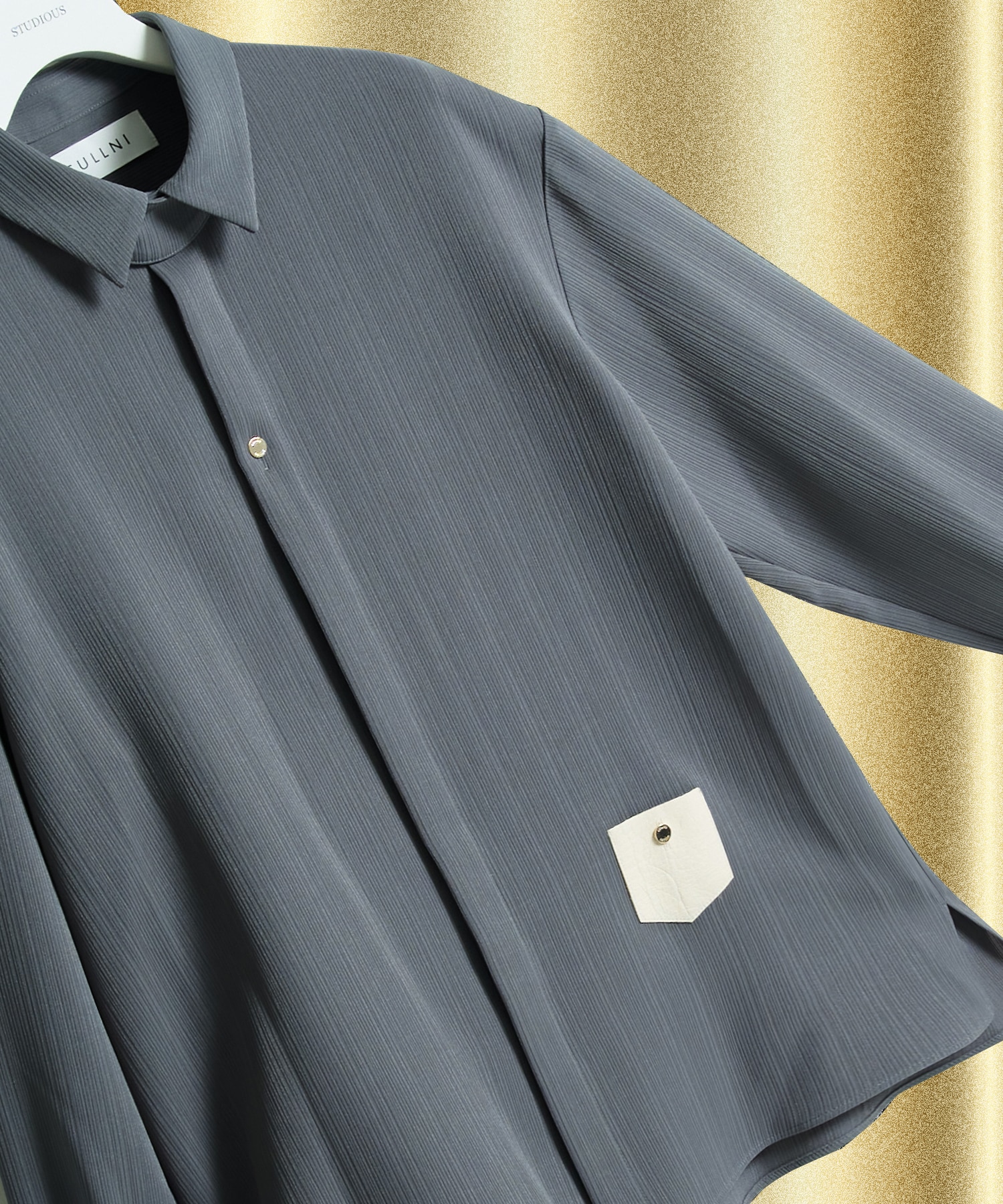別注 Minimal Pocket L/S PLEATS SHIRTS