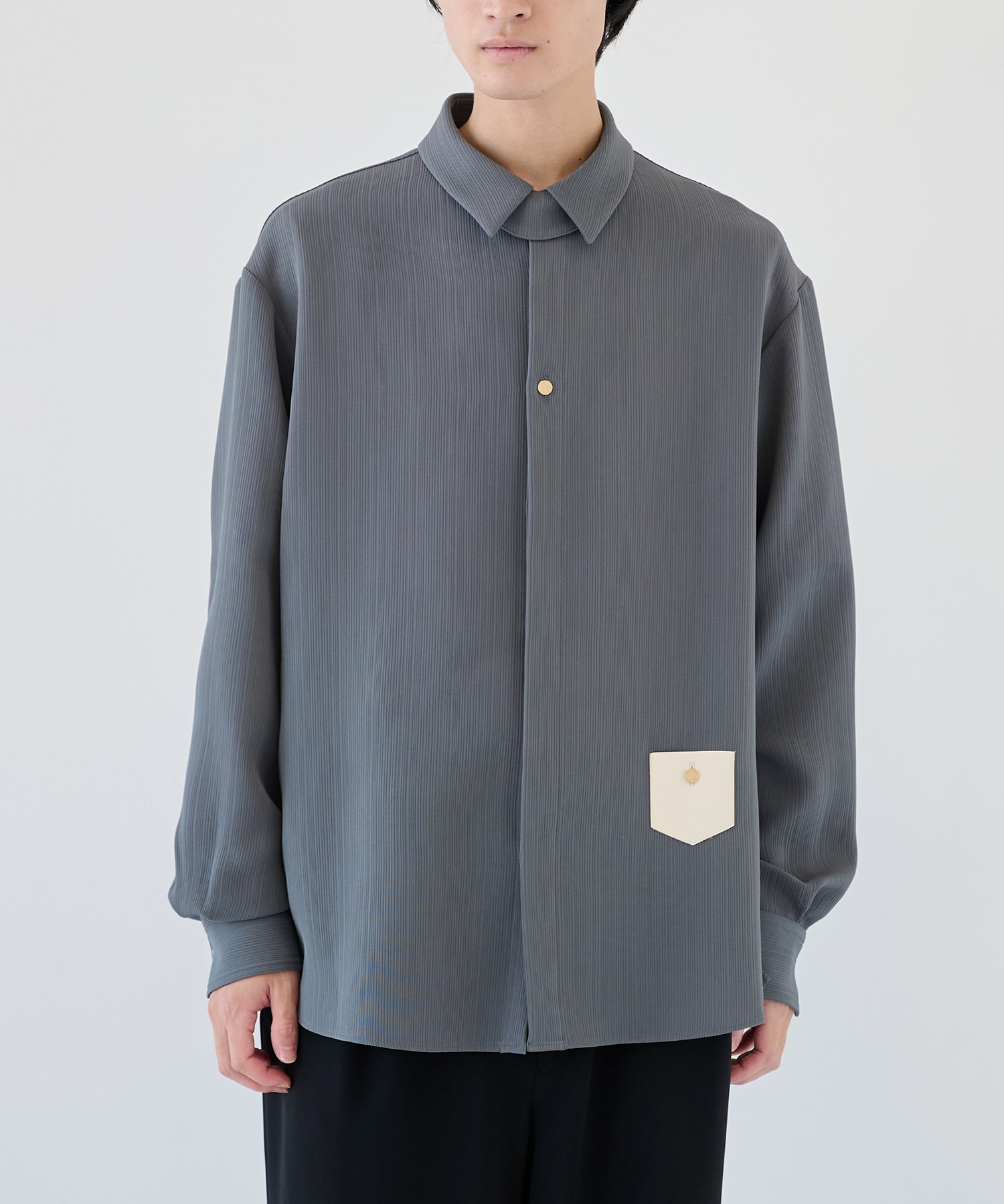 別注 Minimal Pocket L/S PLEATS SHIRTS