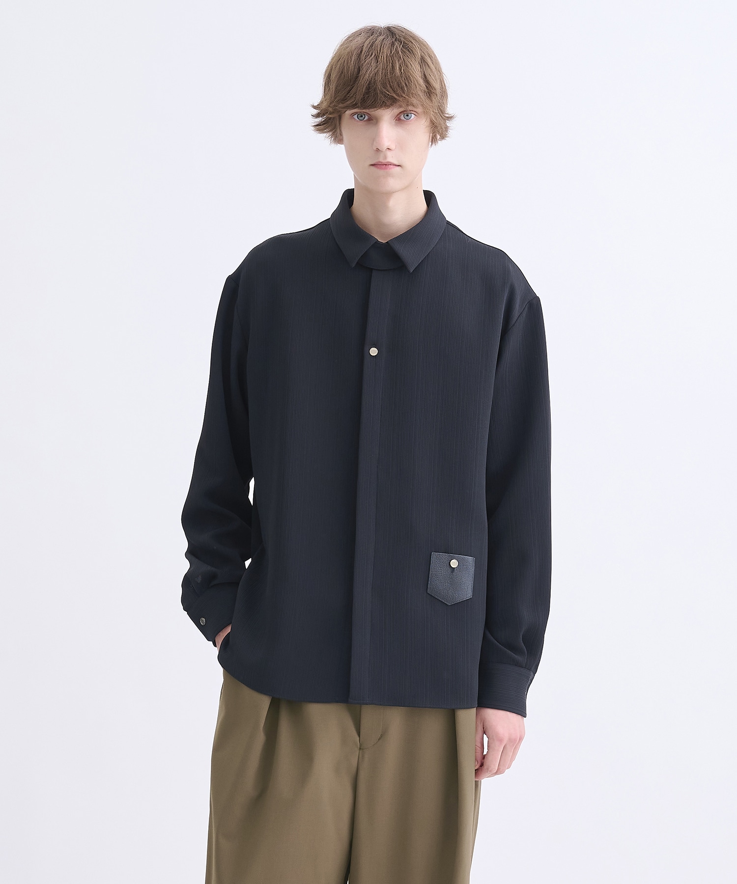別注 Minimal Pocket L/S PLEATS SHIRTS