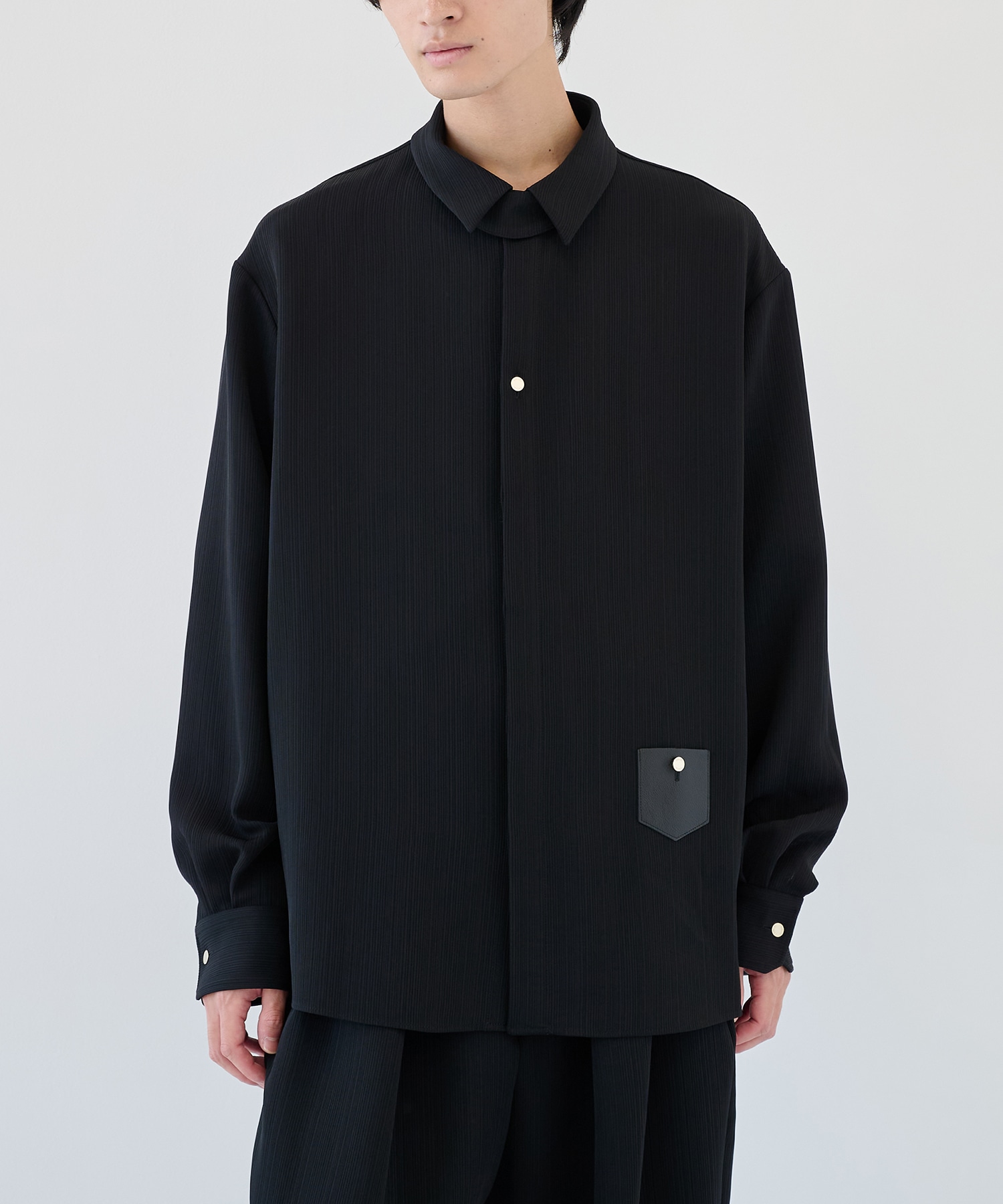 別注 Minimal Pocket L/S PLEATS SHIRTS