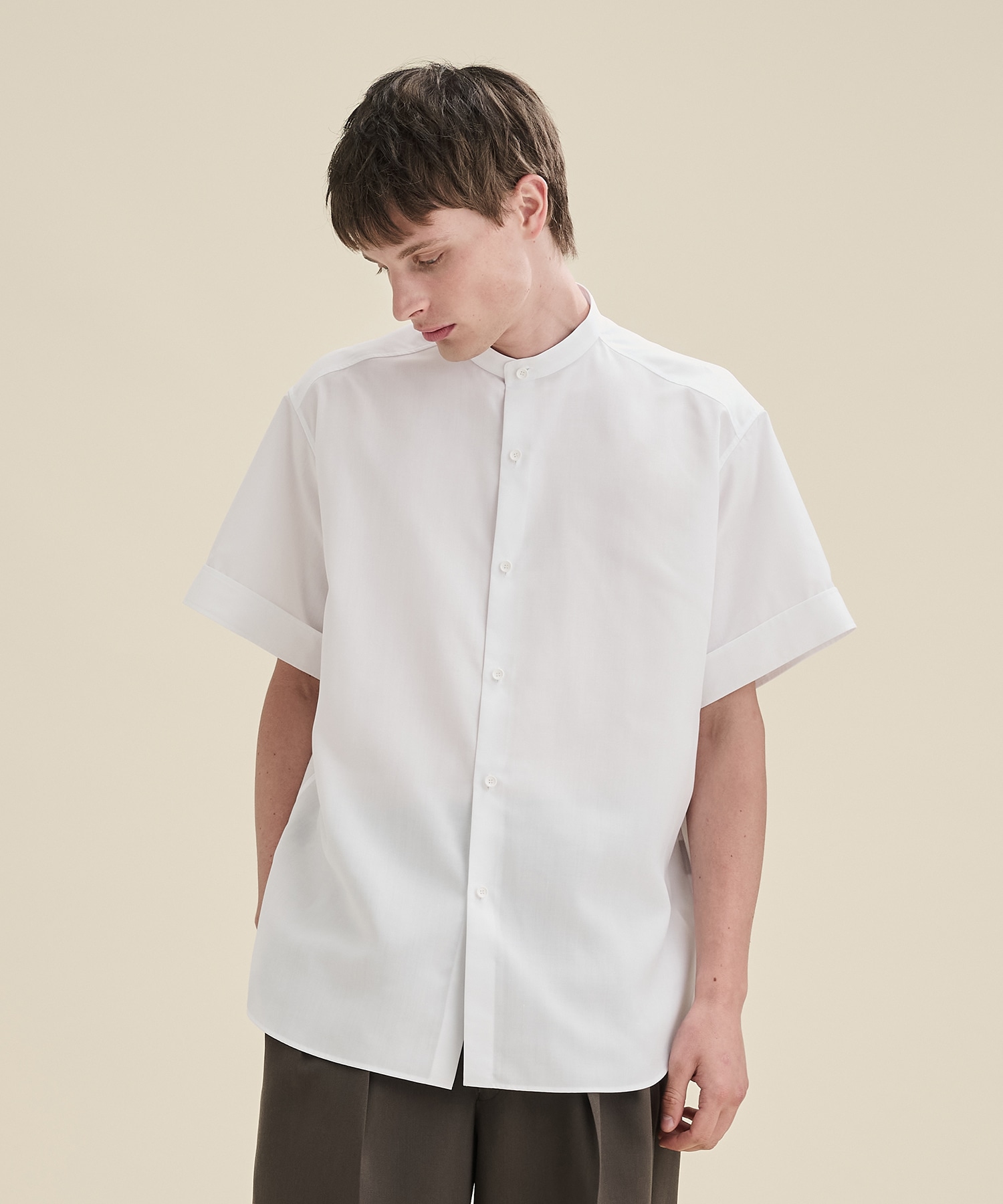 RERACS BAND COLLAR SHIRT SHORT SLEEVE