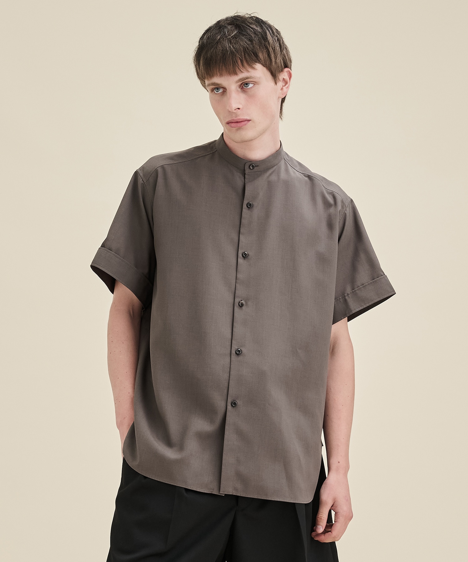 RERACS BAND COLLAR SHIRT SHORT SLEEVE