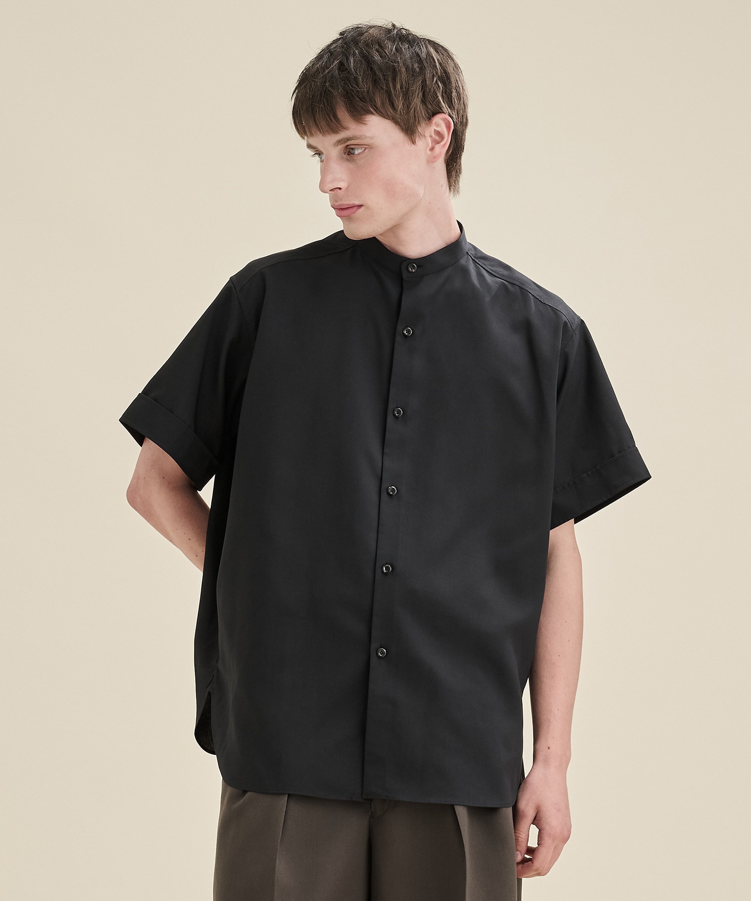 RERACS BAND COLLAR SHIRT SHORT SLEEVE