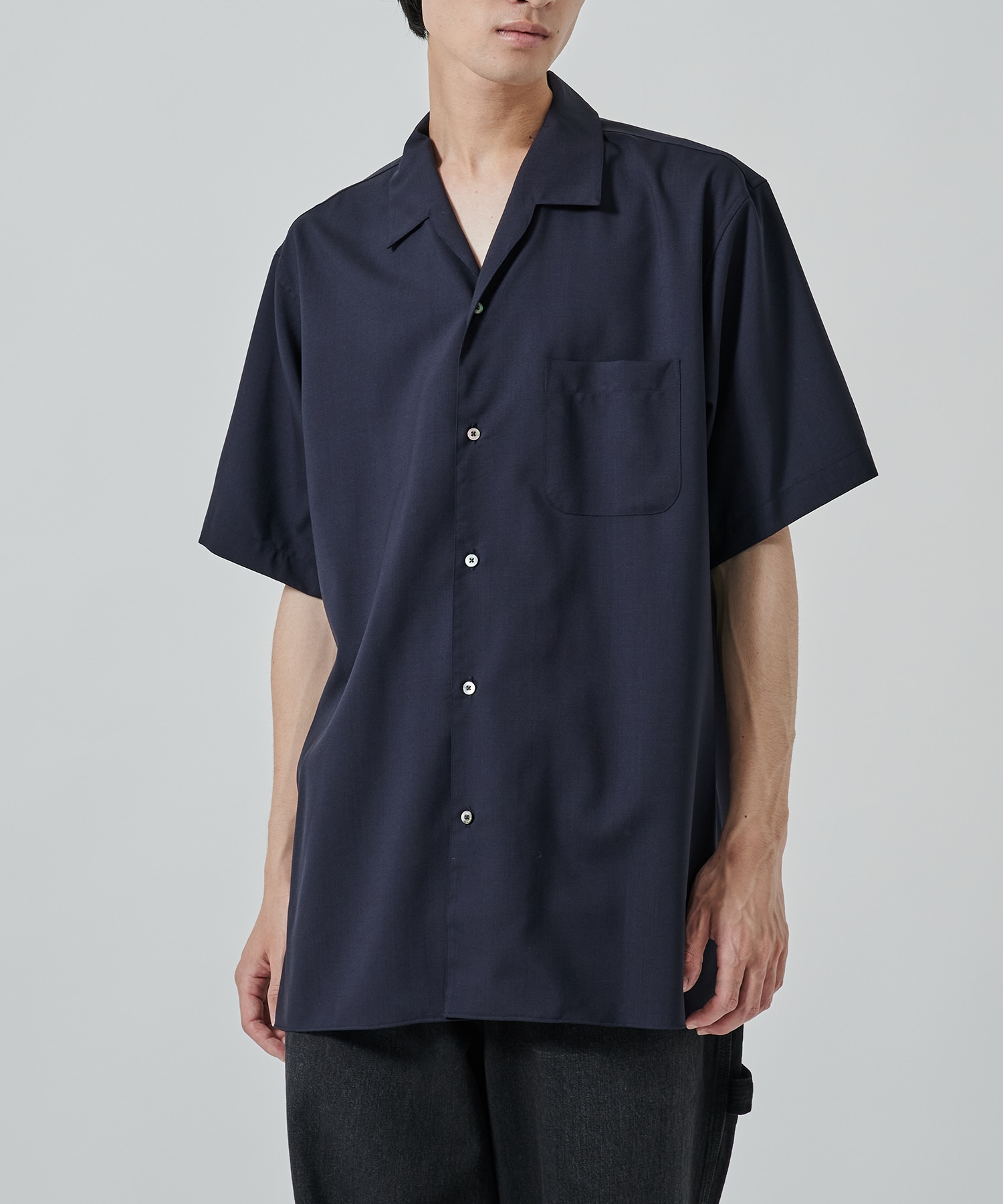 ITALIAN OPEN COLLAR S/S SHIRT