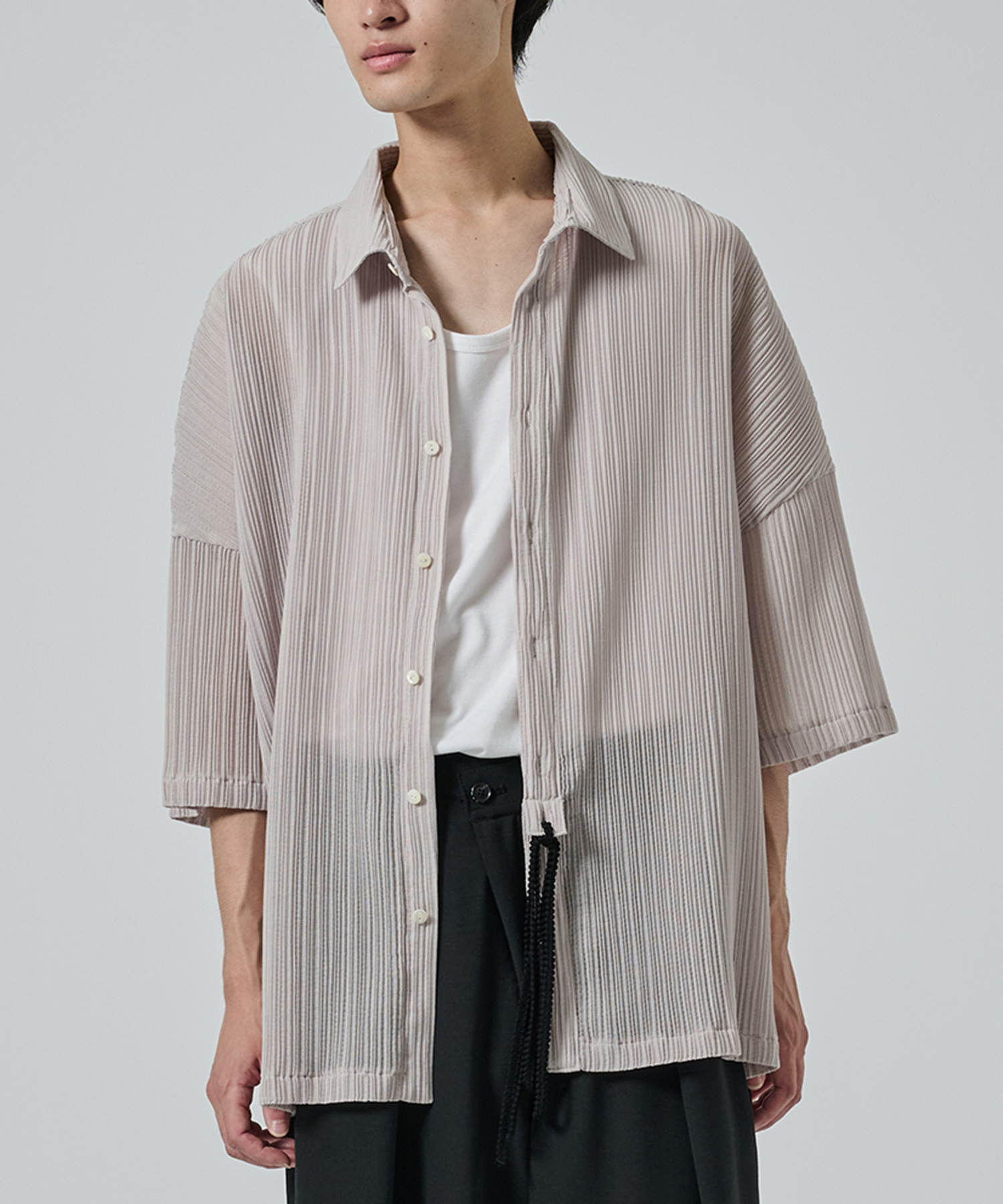 PLEATS SHEER SHIRTS