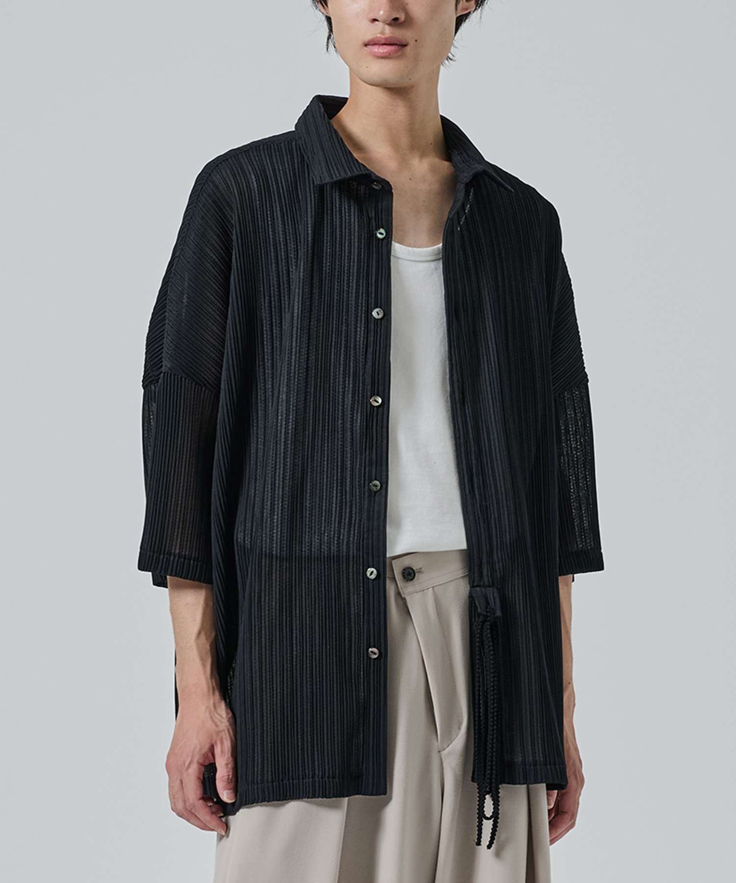PLEATS SHEER SHIRTS