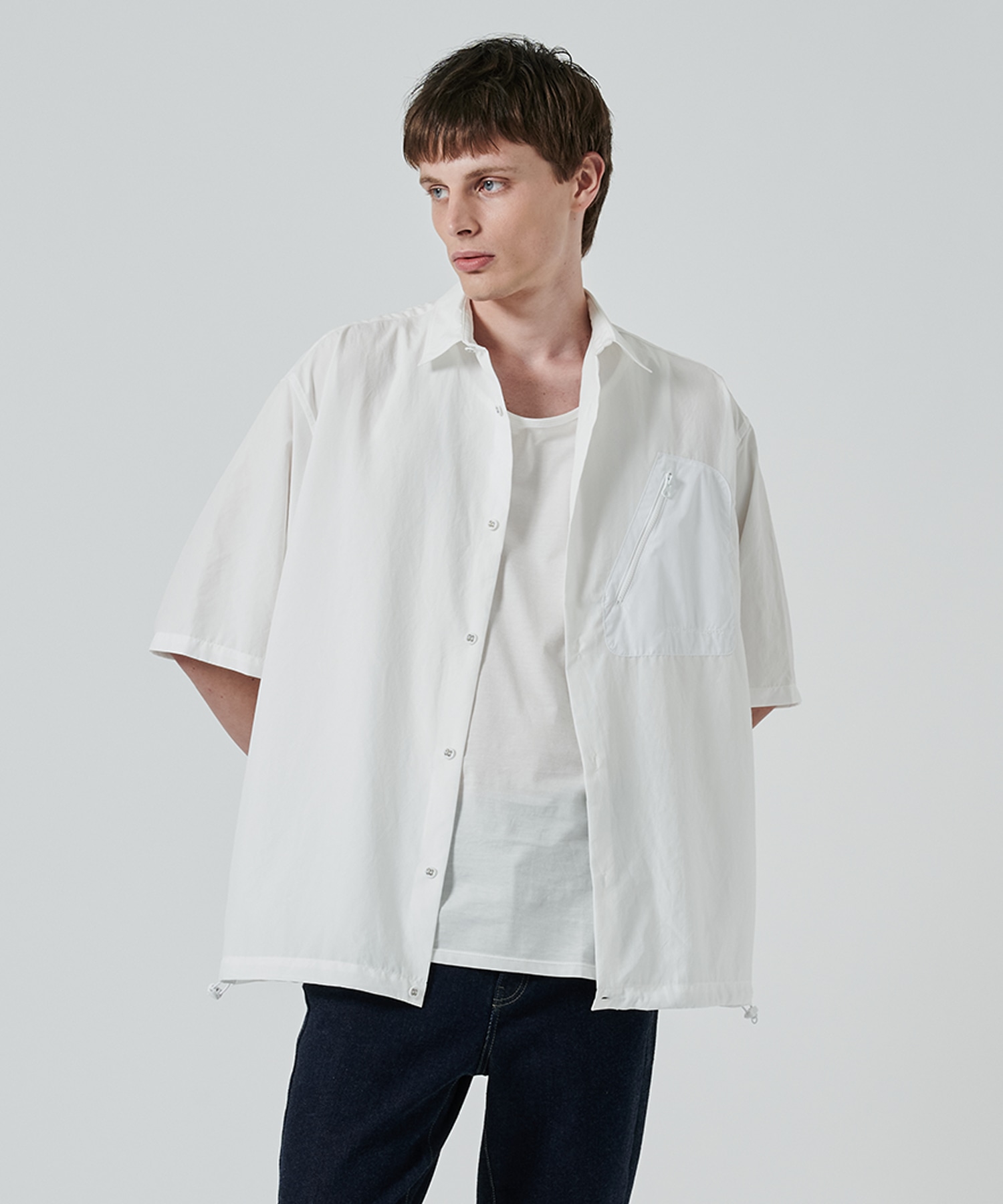 〈別注〉 DRAW CORD S/S POCKET SHIRTS