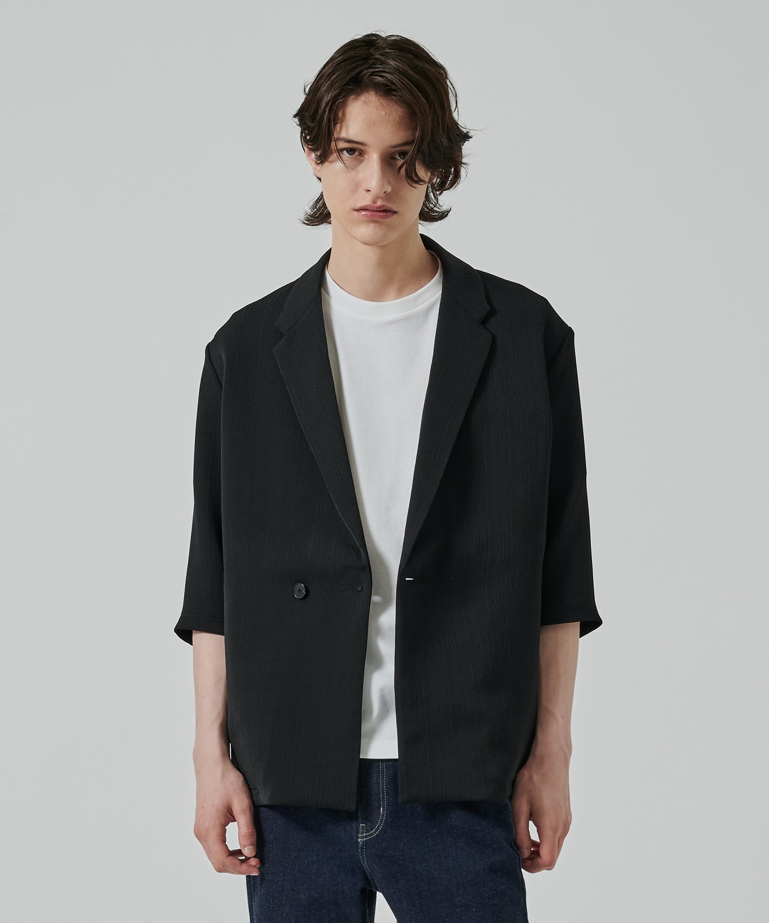 PLEATS HALF SLEEVE JACKET