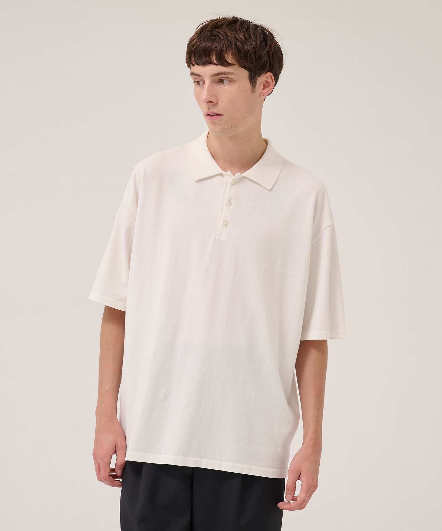 FRESCA KNIT HAIF SLEEVE POLO SWEATER