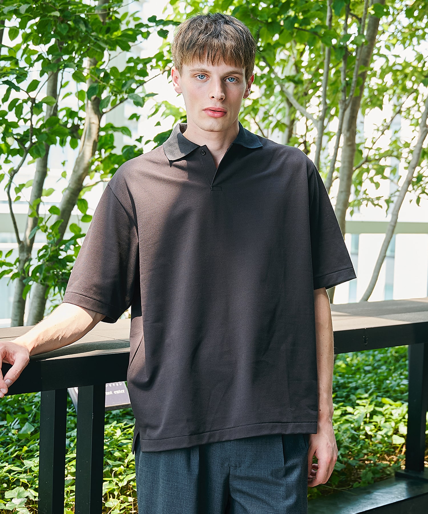 オーガニックコットン強燃ドライカノコ / ワンボタンポロS/S TEE