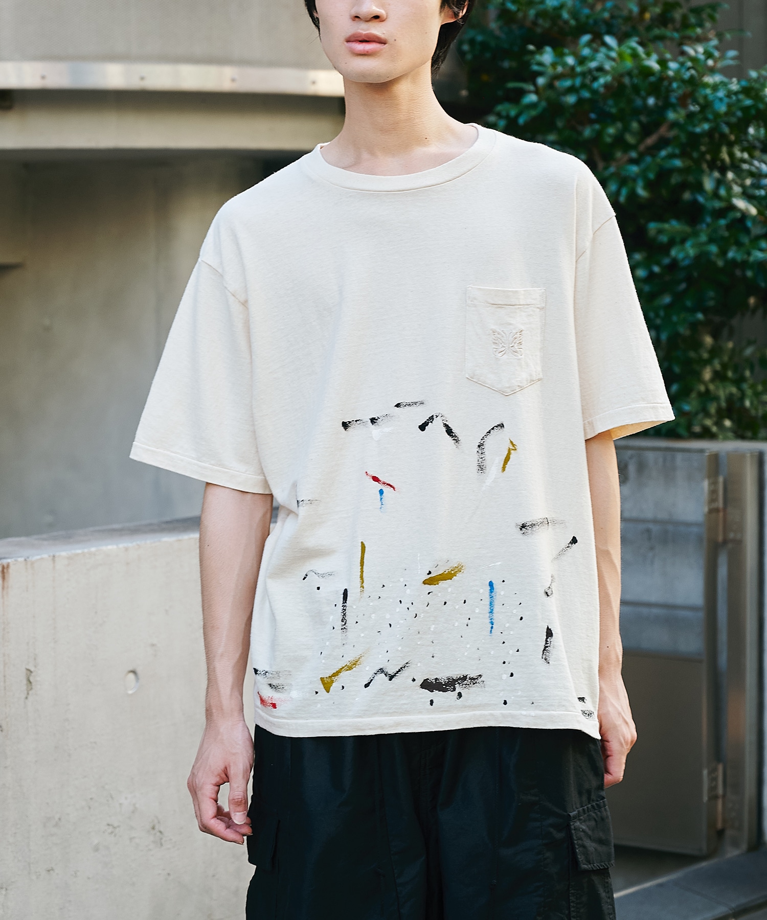 別注 Papillon Emb. Pocket S/S Tee
